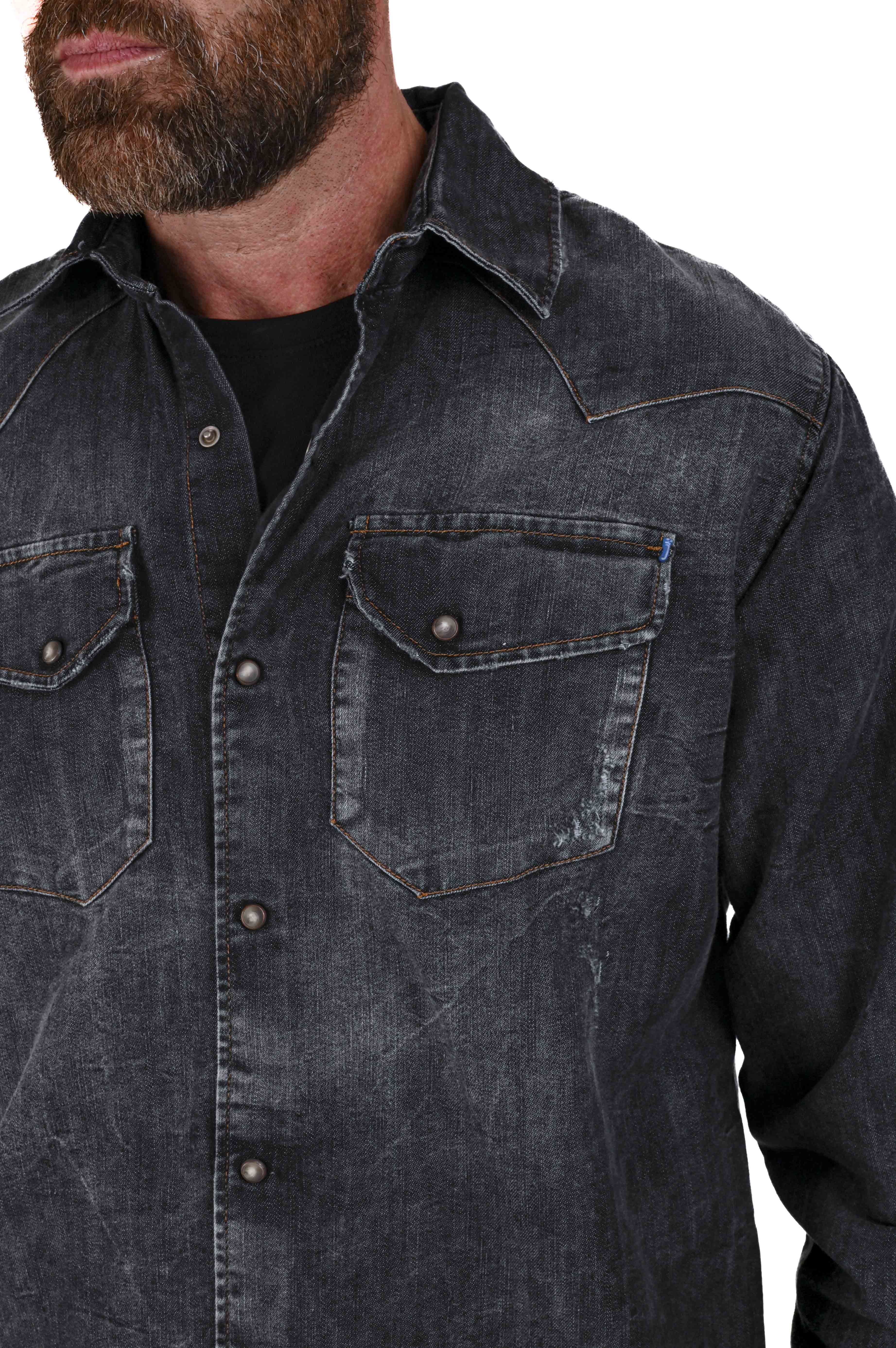 Spy BLK Marmorizzato Regular Denim Shirt FW23/24