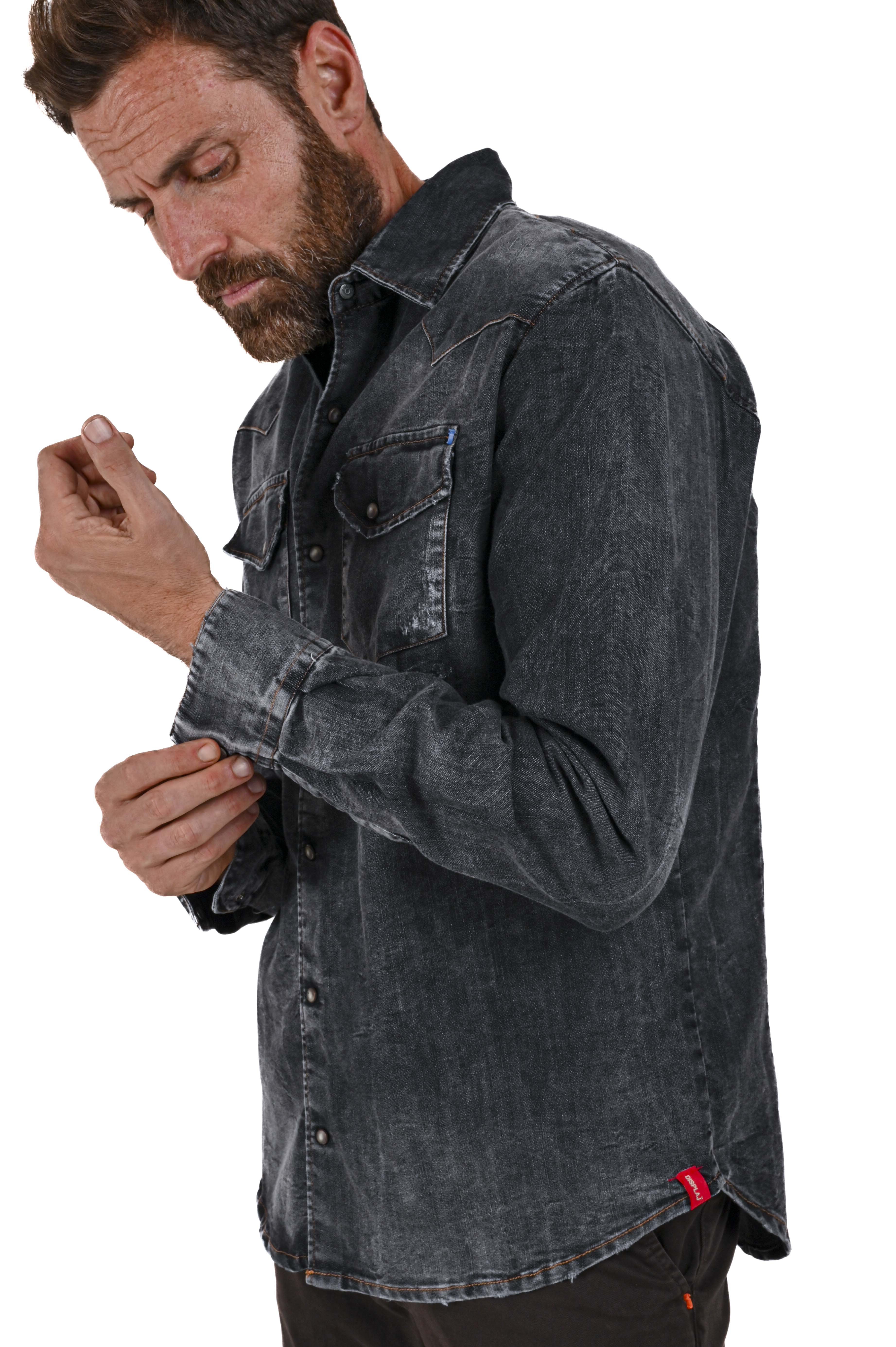 Spy BLK Marmorizzato Regular Denim Shirt FW23/24