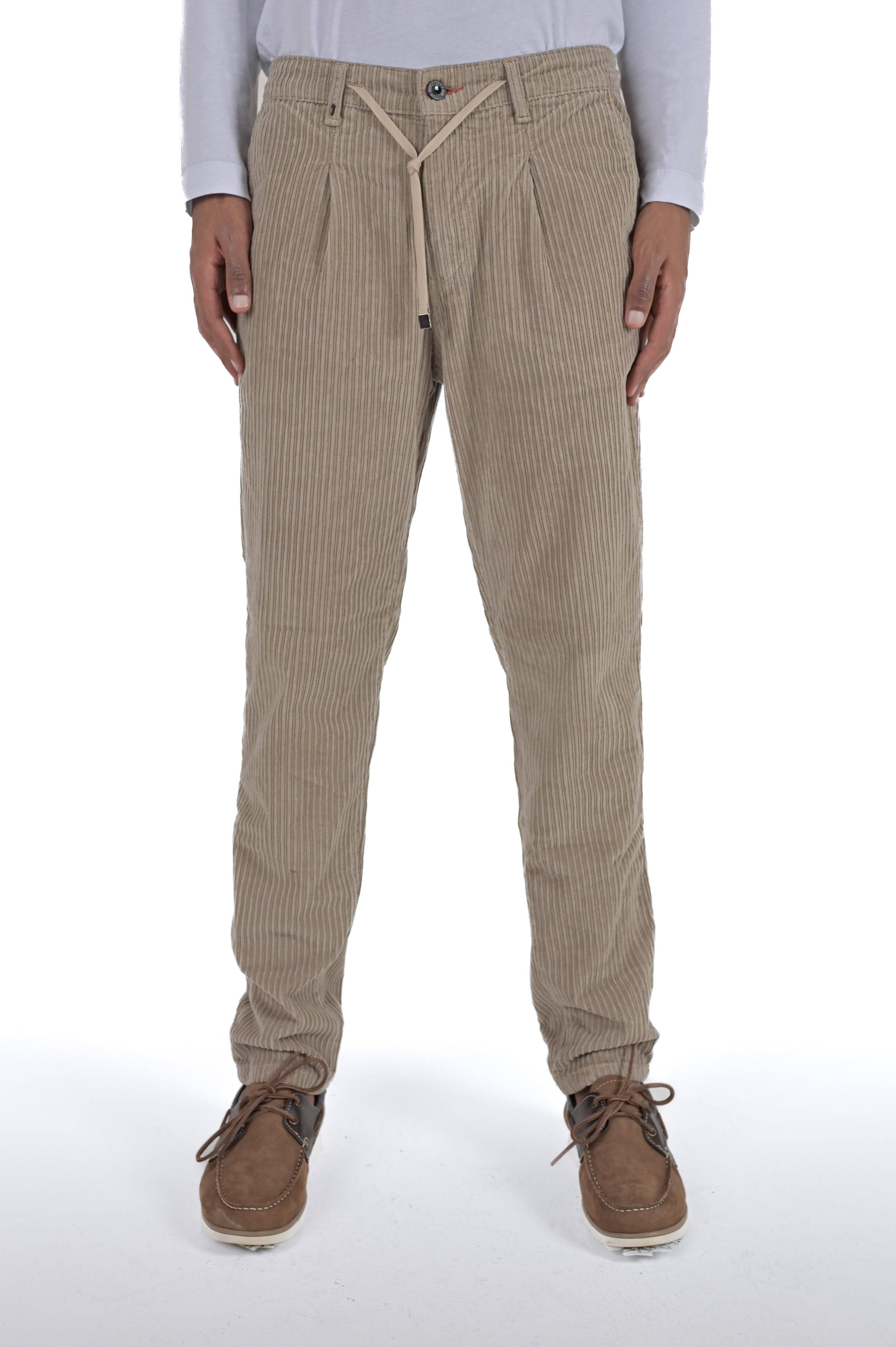 Different Costa beige regular velvet trousers FW24/25