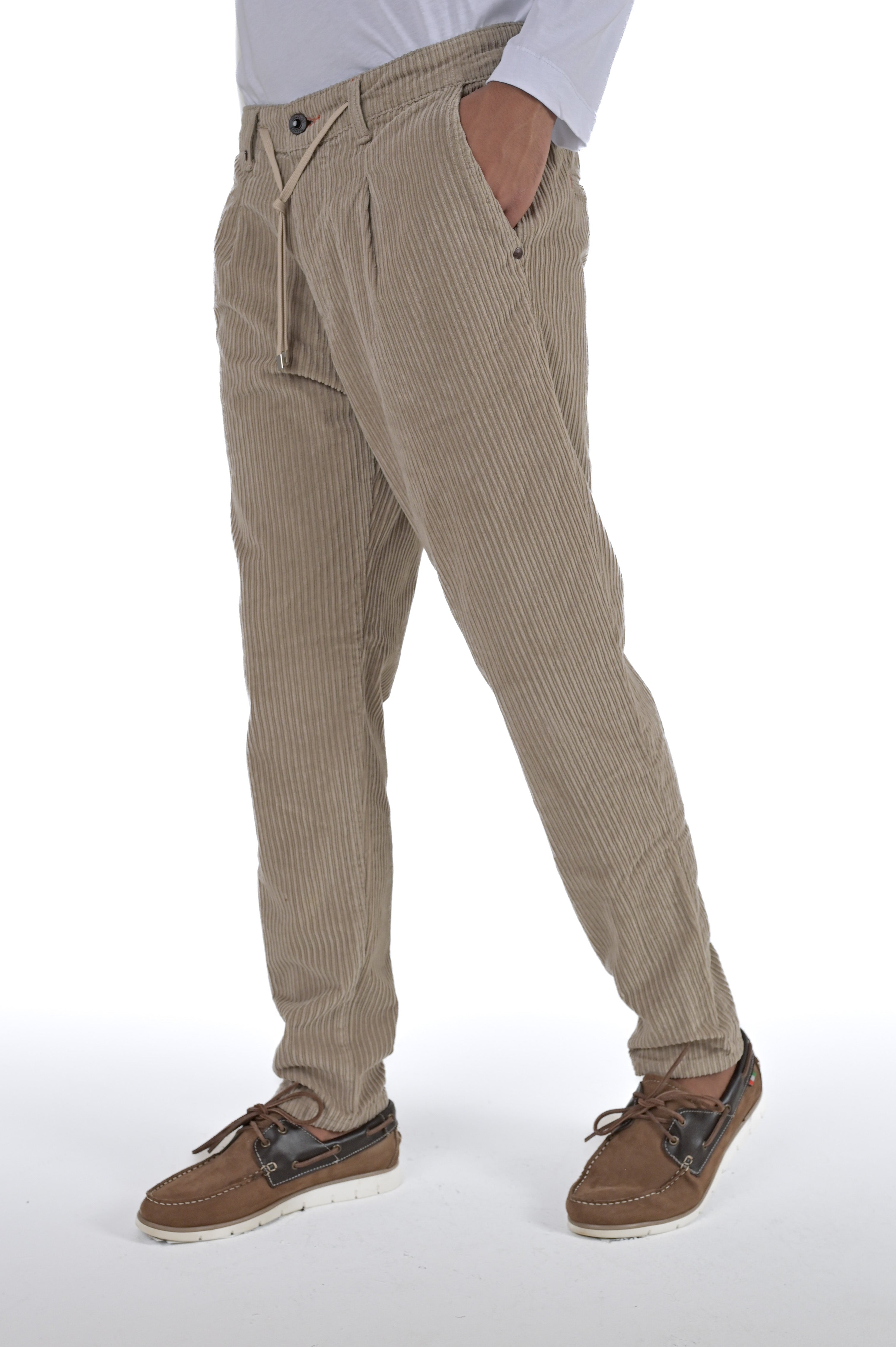 Pantaloni in velluto regular Different Costa beige FW24/25