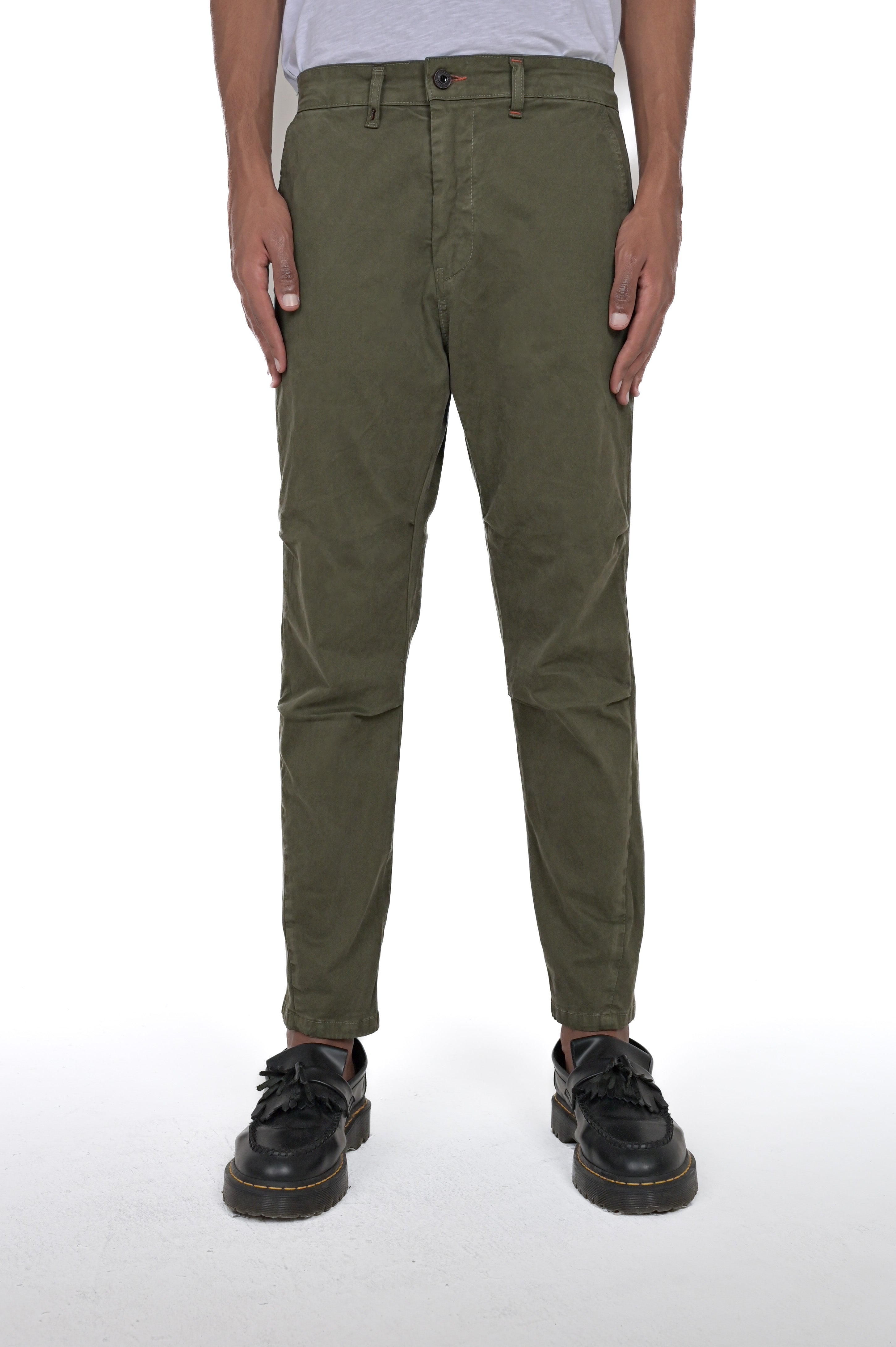 Pantaloni in cotone regular View Raso verde FW24/25