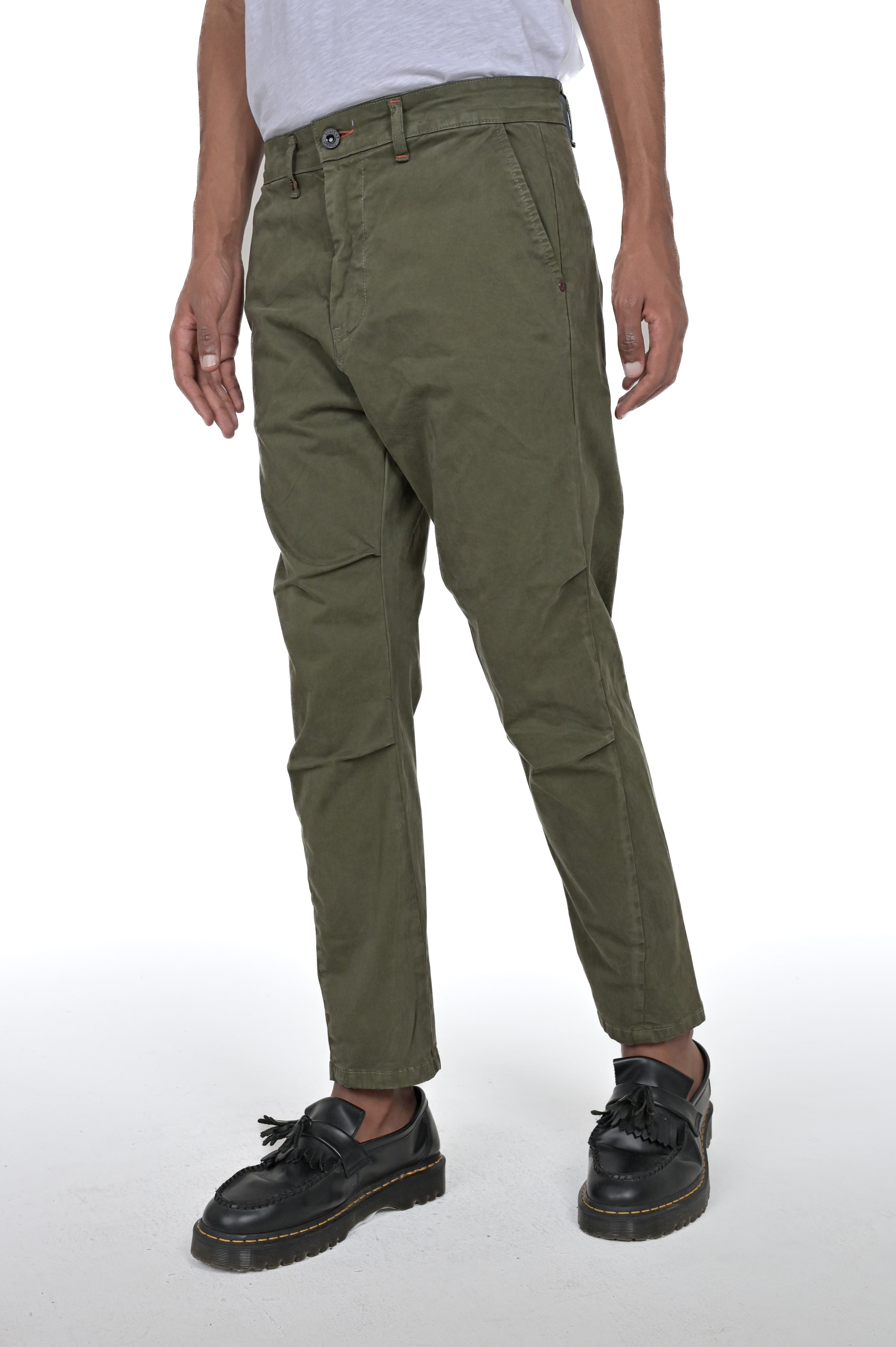 Pantaloni in cotone regular View Raso verde FW24/25