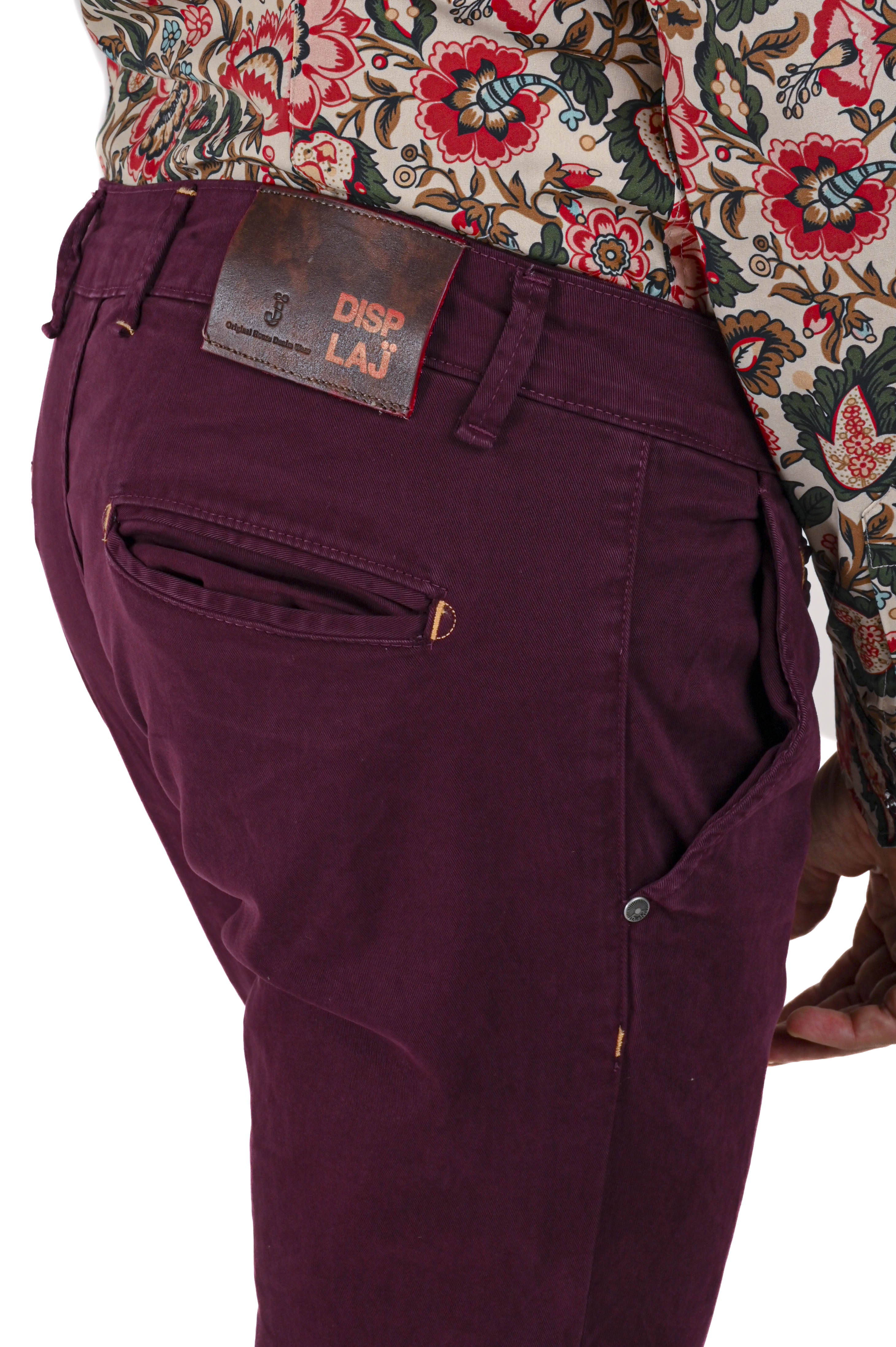 Pantaloni in cotone slim Kinos bordeaux FW24/25