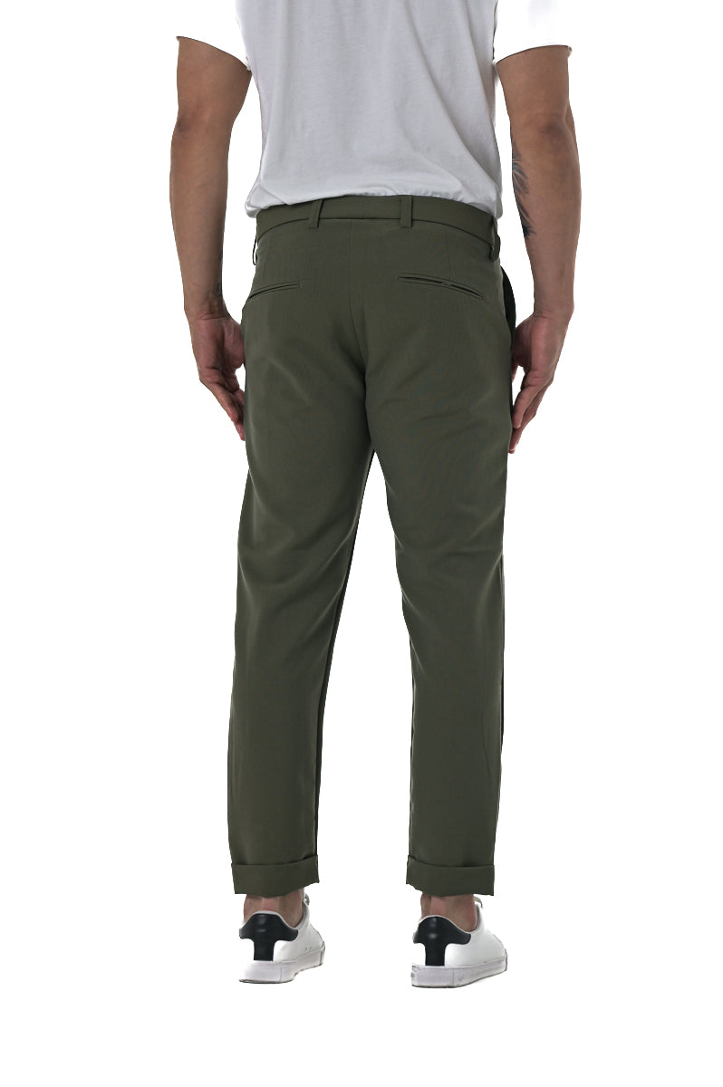 Pantaloni classici slim Racket Wool militare FW24/25