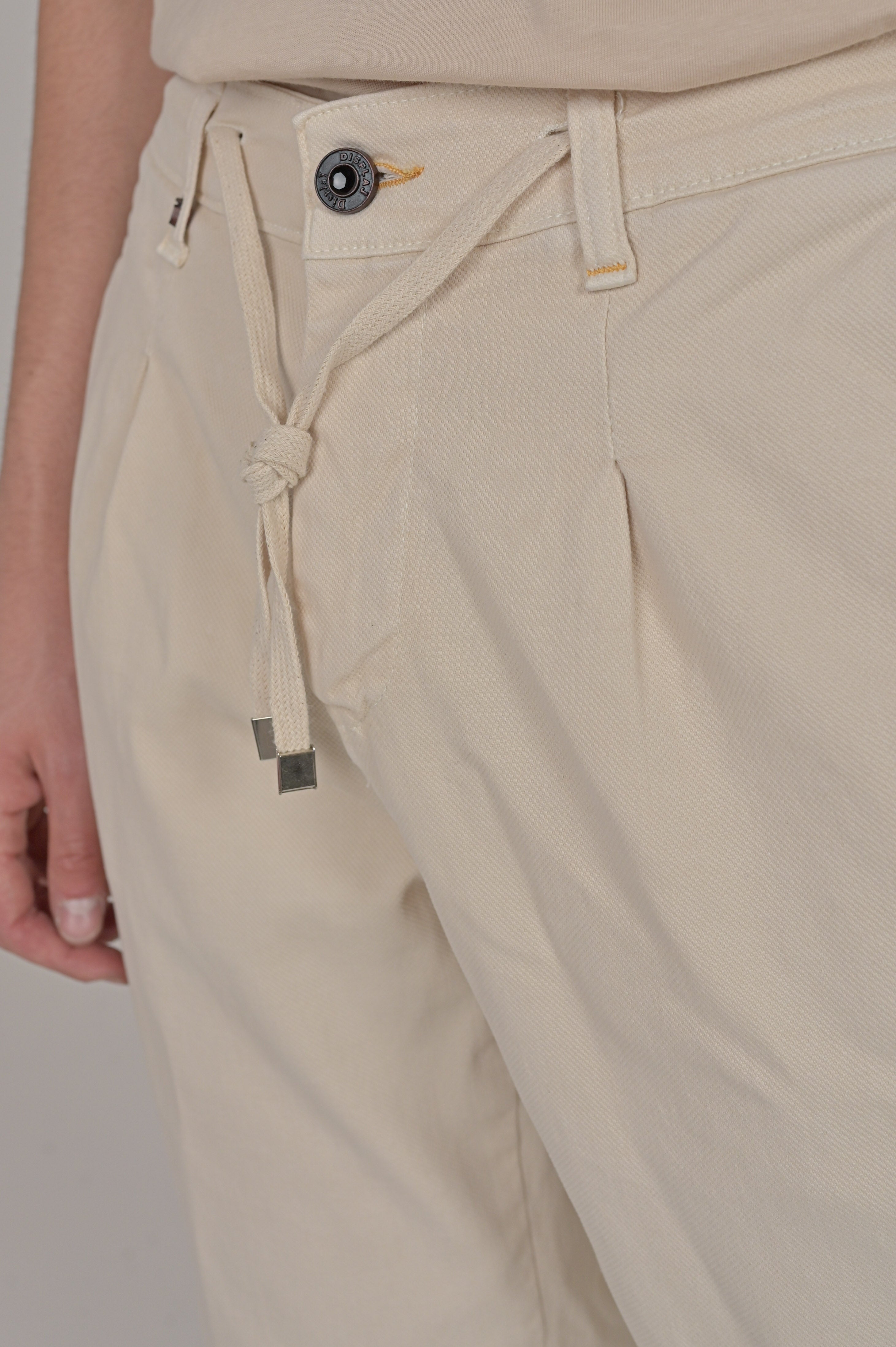 Pantaloni in cotone regular Different Berlino panna FW24/25