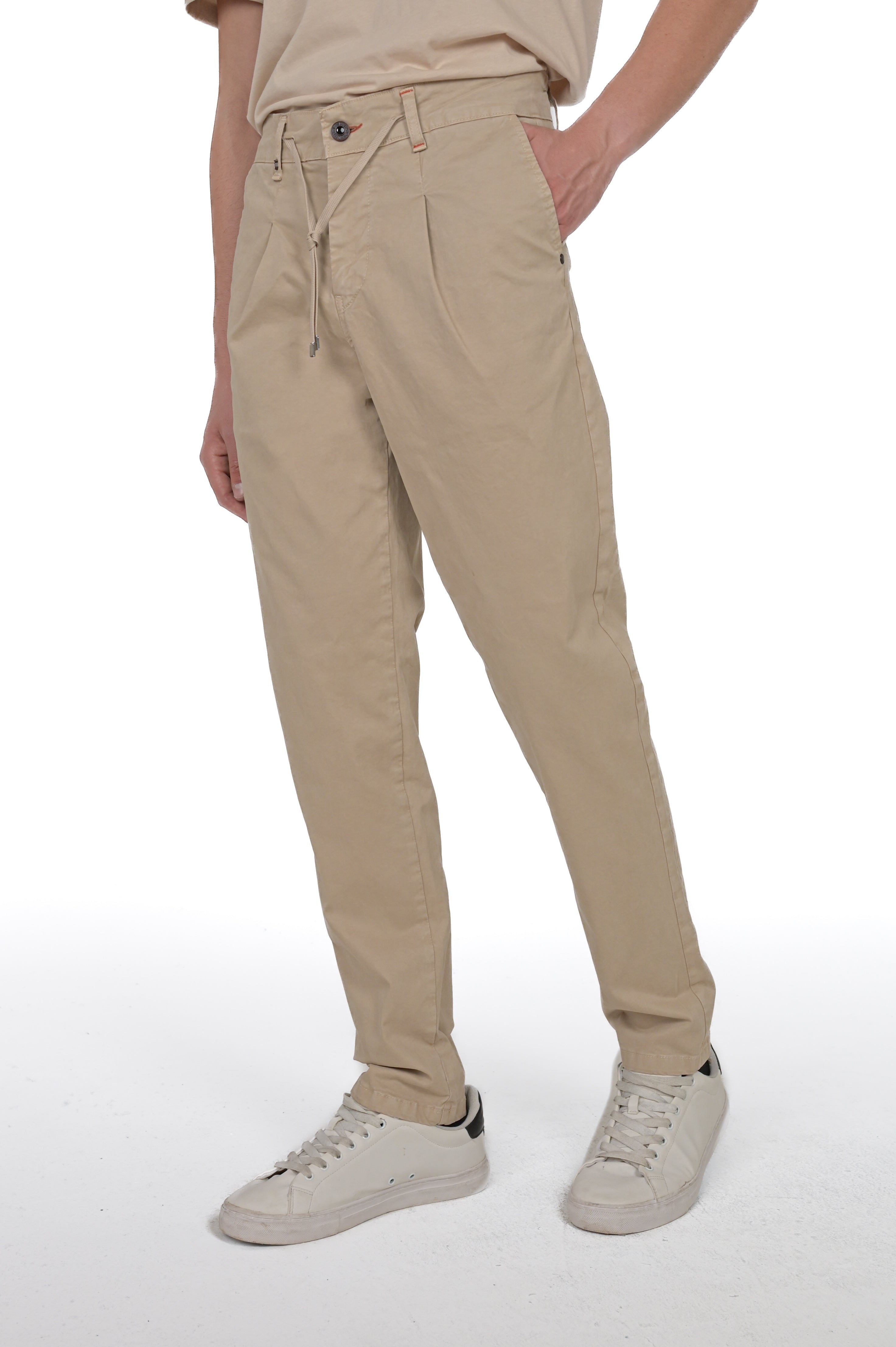 Different Raso beige regular cotton trousers FW24/25