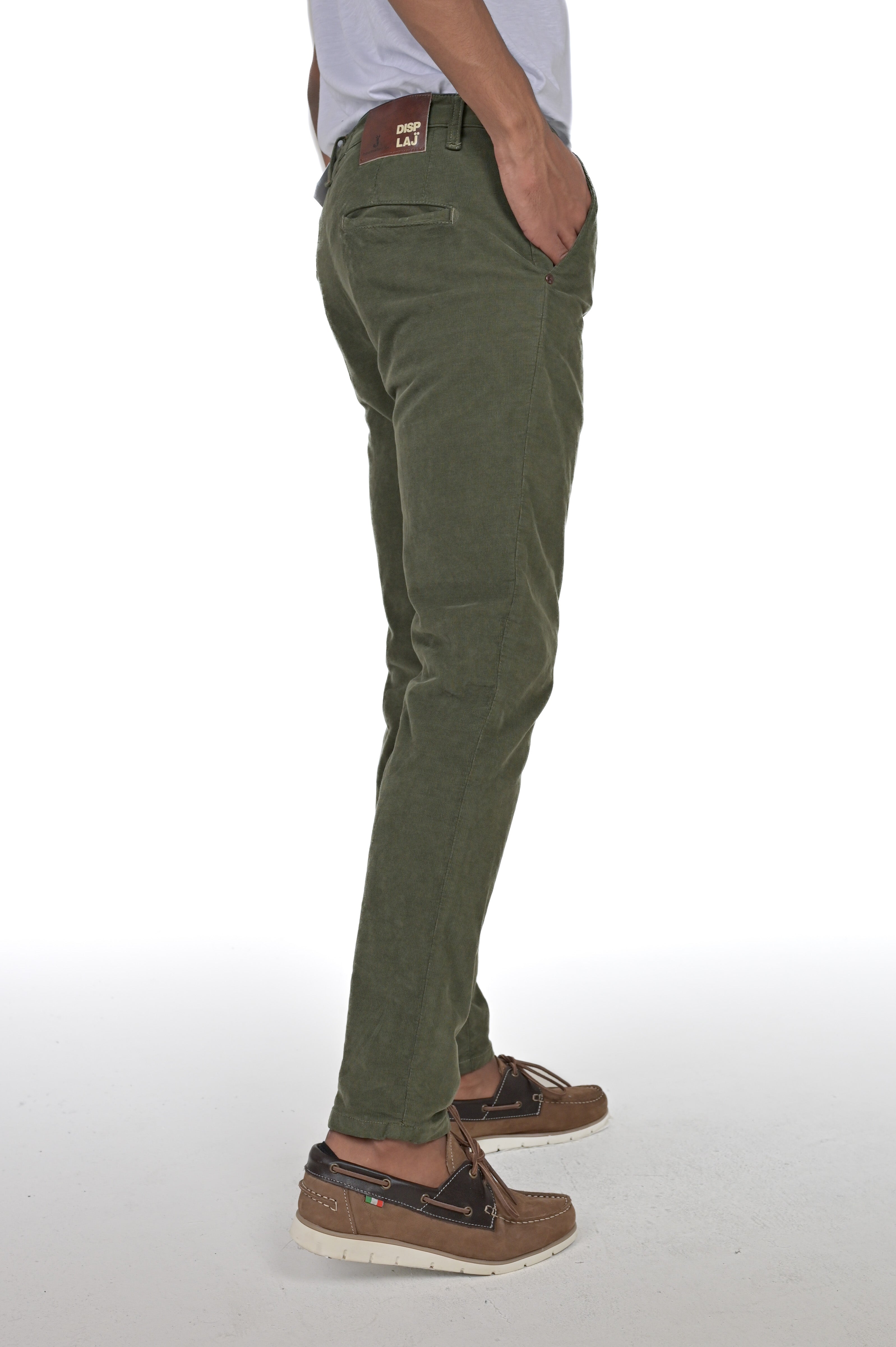 Pantaloni in velluto slim Sonic Smoth verde FW24/25