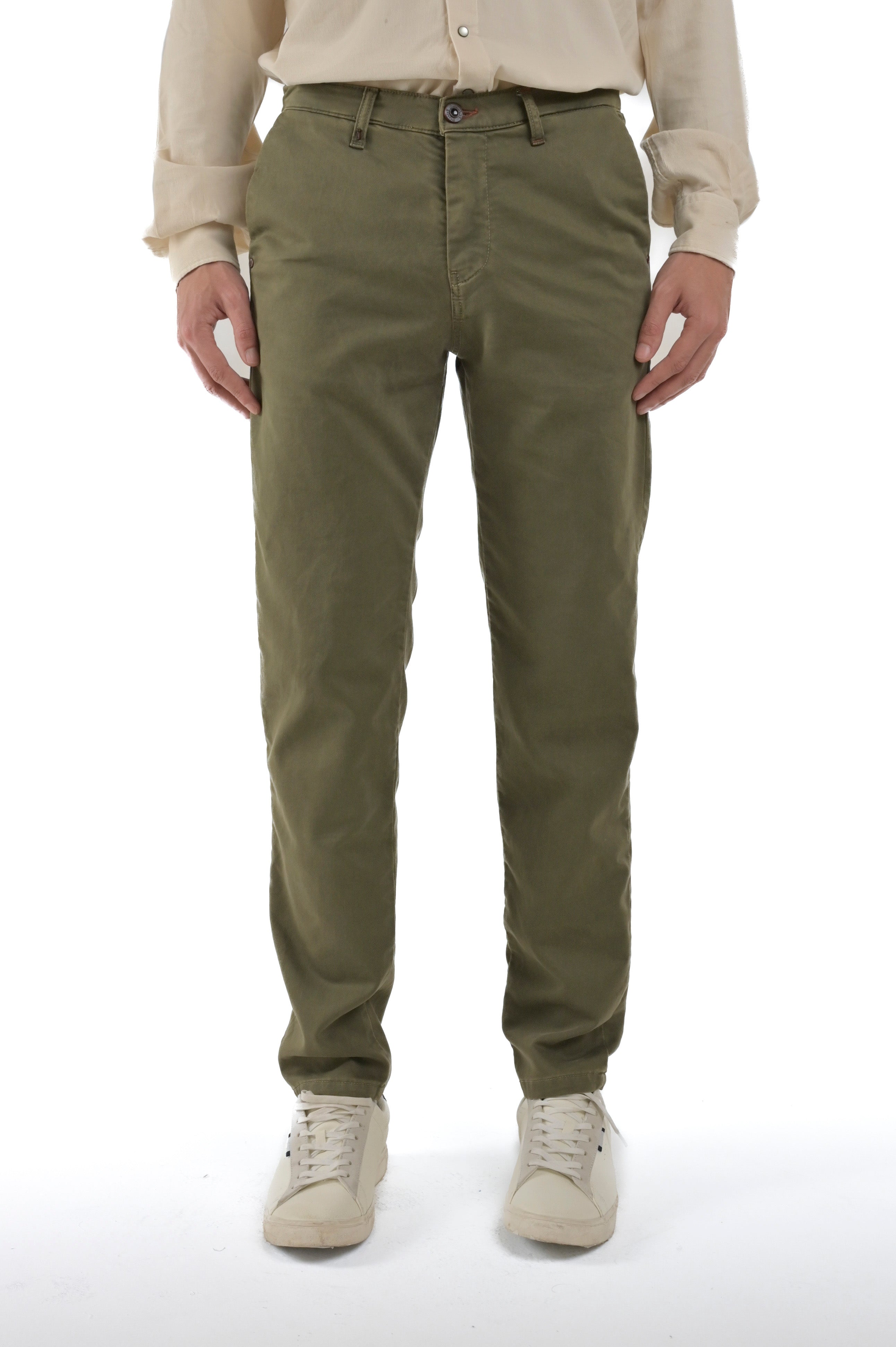 Pantaloni in cotone slim Sonic Kyle verde FW24/25