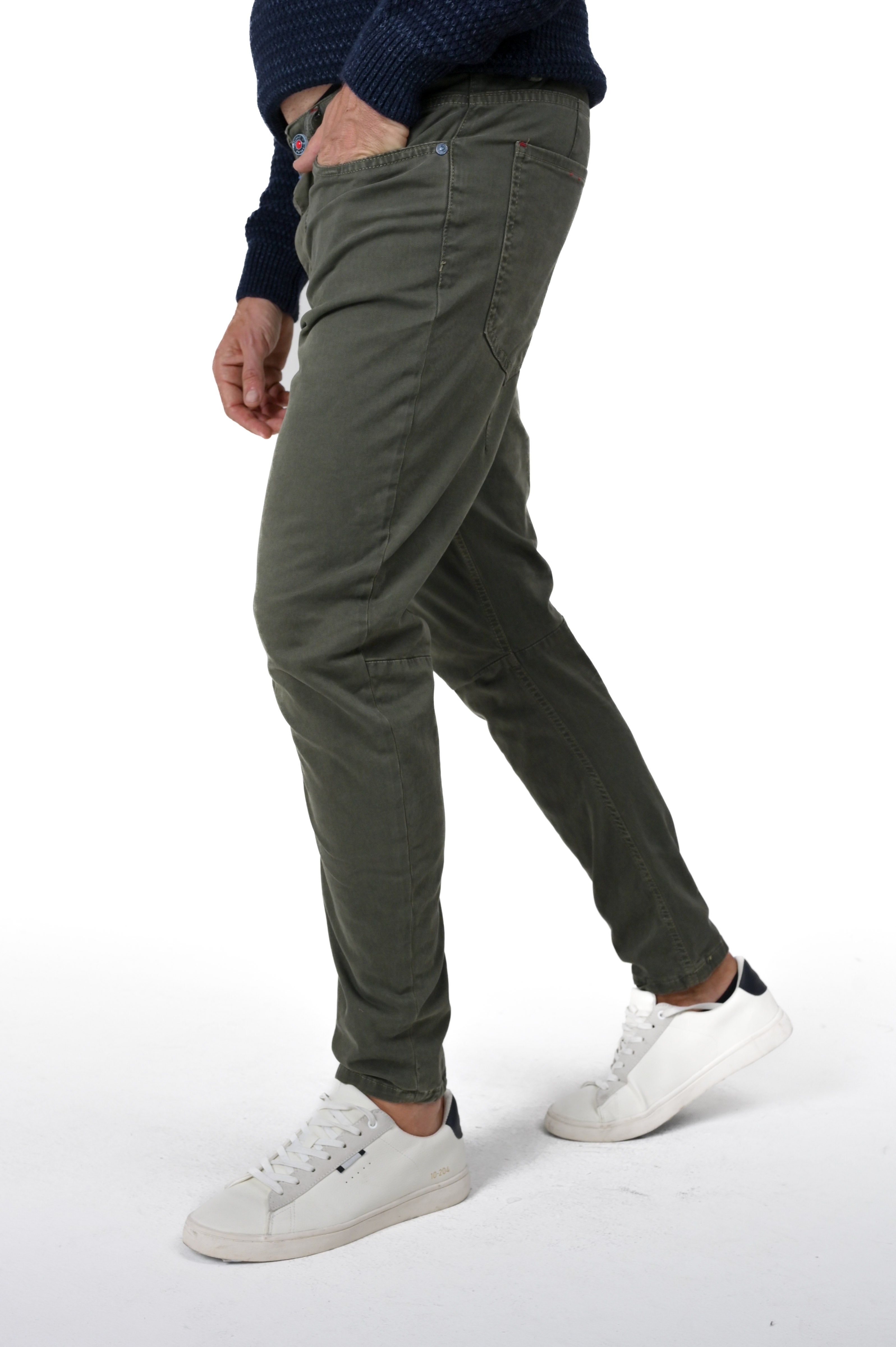 Pantaloni in cotone tapered Kron Verde FW24/25