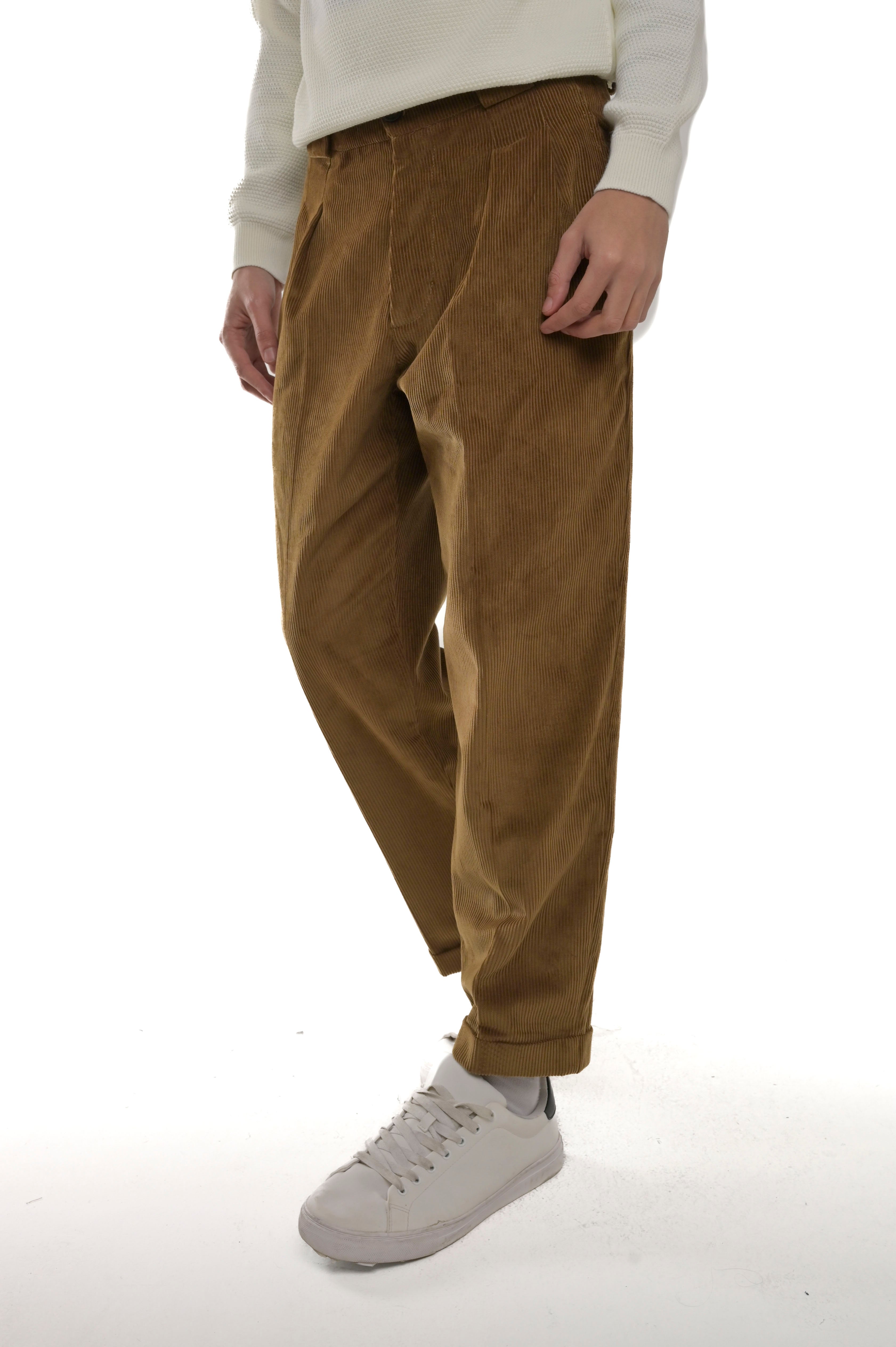 Pantaloni classici loose Dance Velluto cammello FW24/25