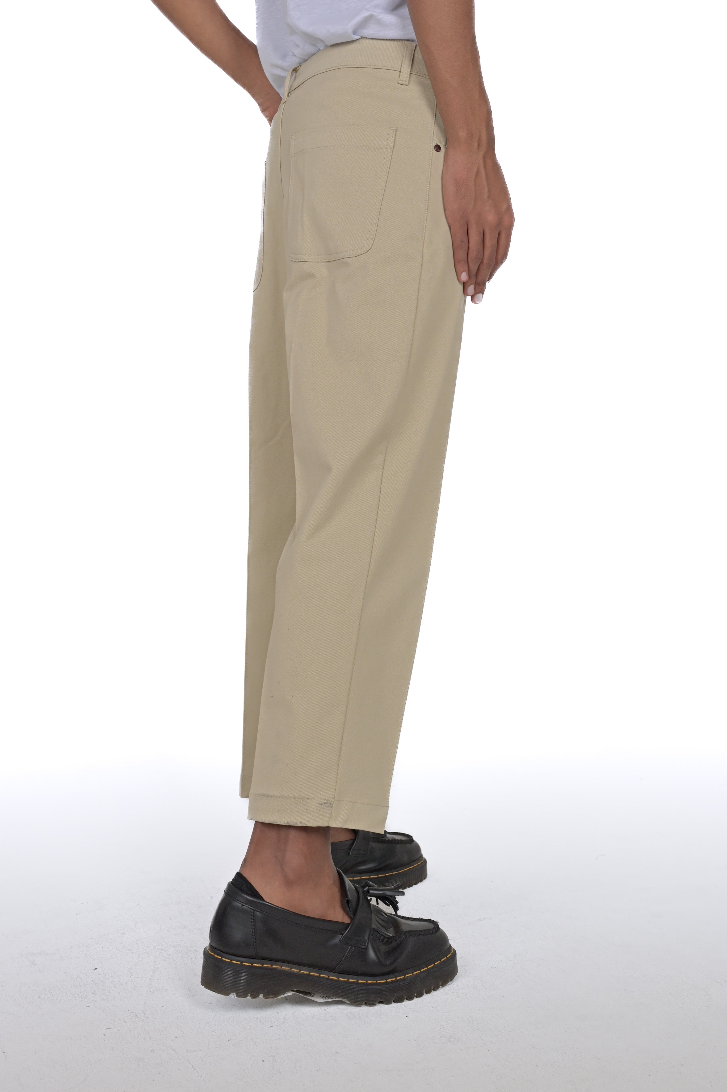 Pantaloni in cotone regular Rock beige FW24/25