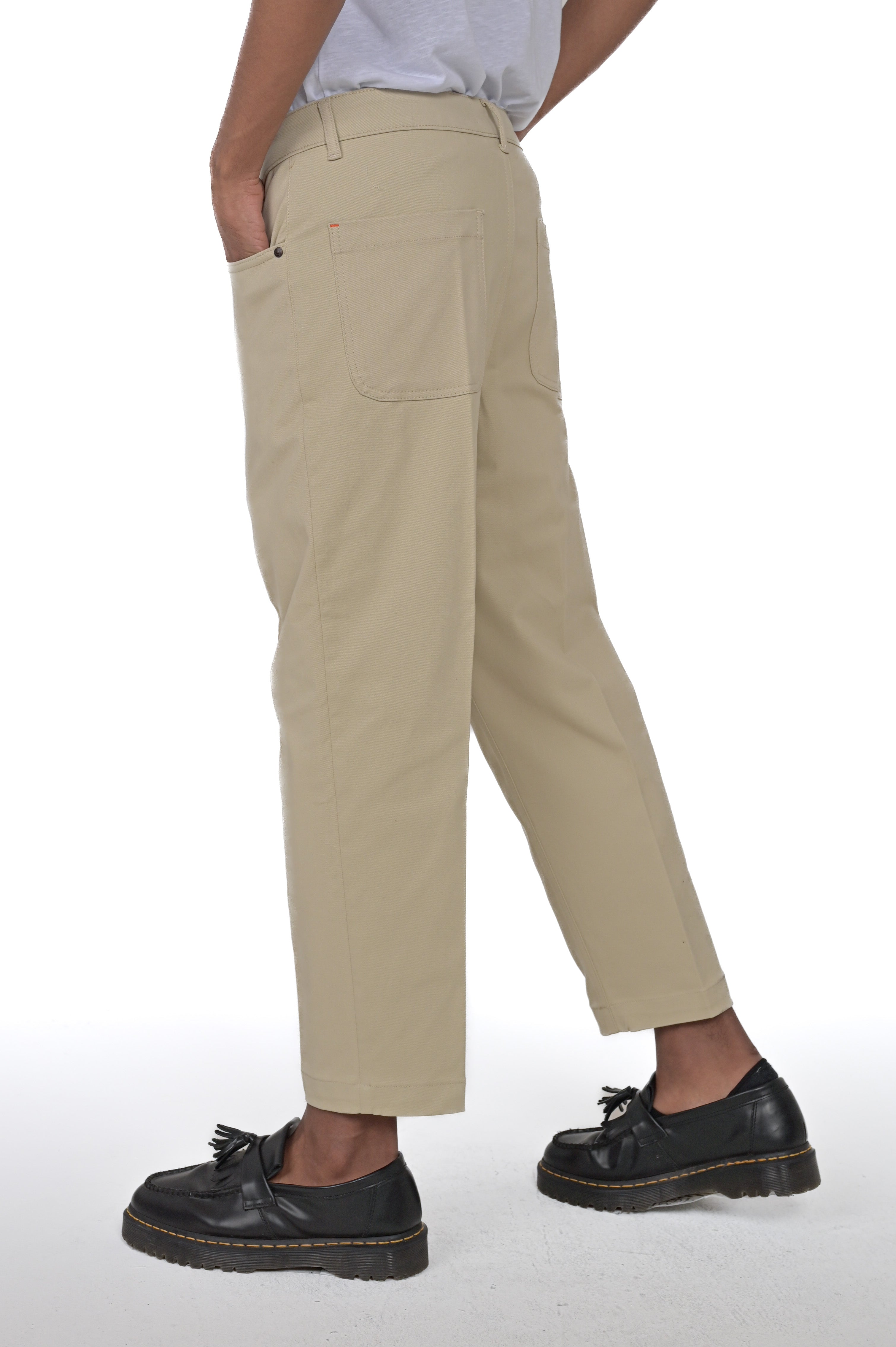 Pantaloni in cotone regular Rock beige FW24/25