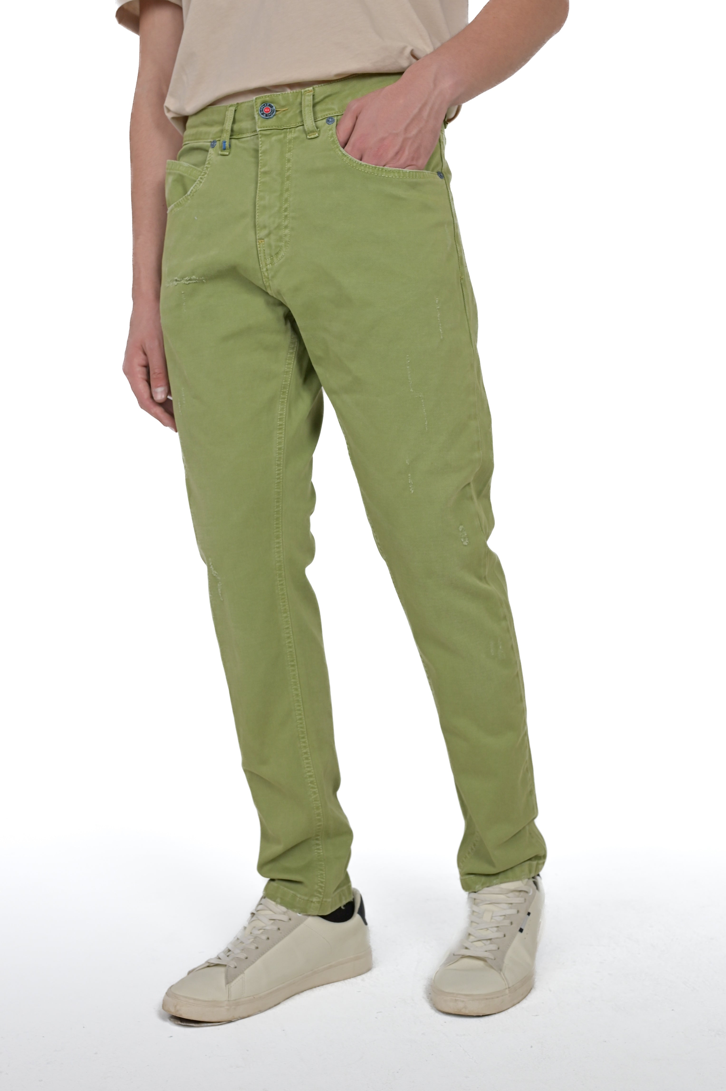 Pantaloni in cotone regular Kong M1 oliva FW24/25