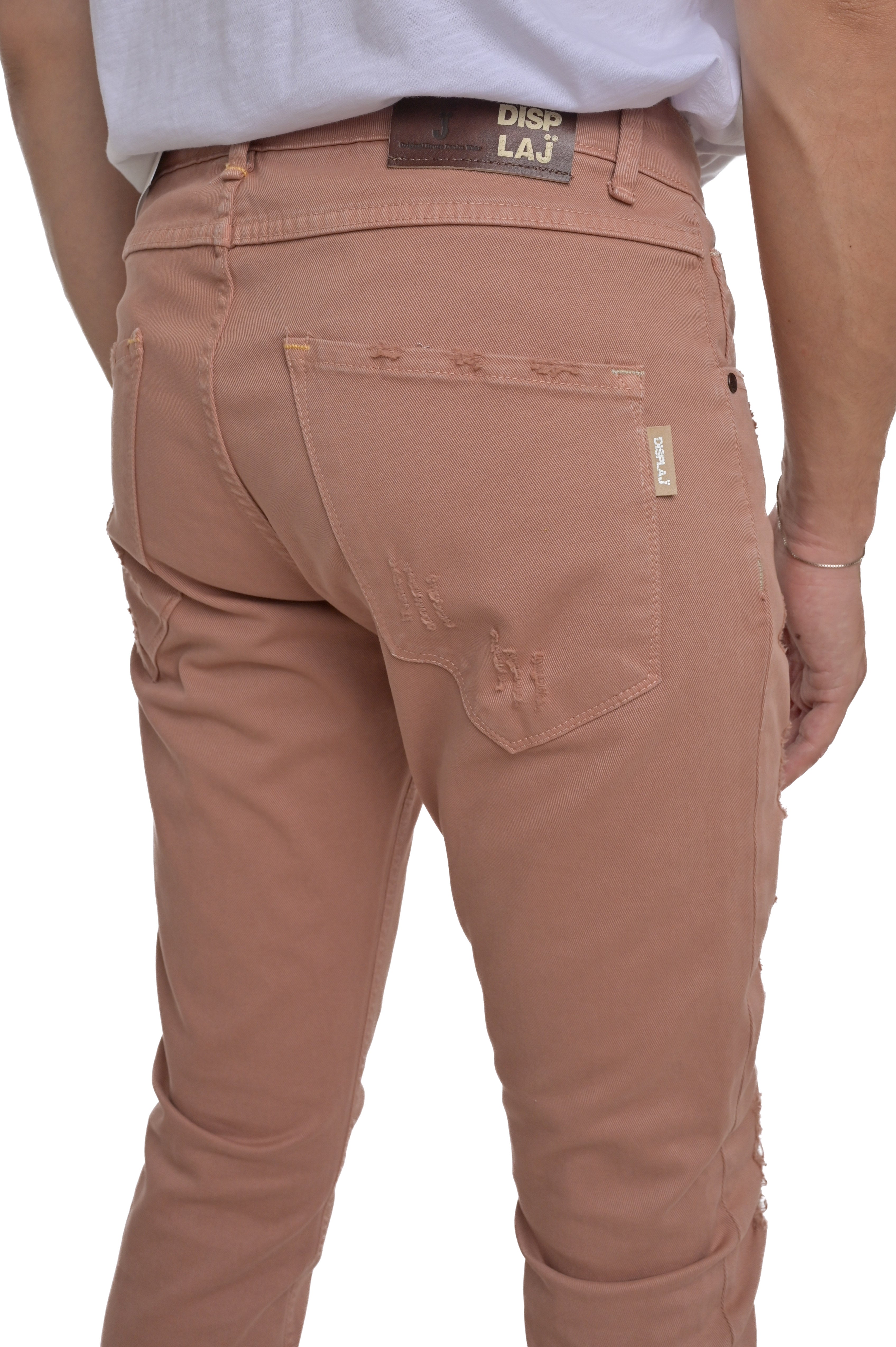 Pantaloni in cotone slim New London PE 2590 rosa SS25