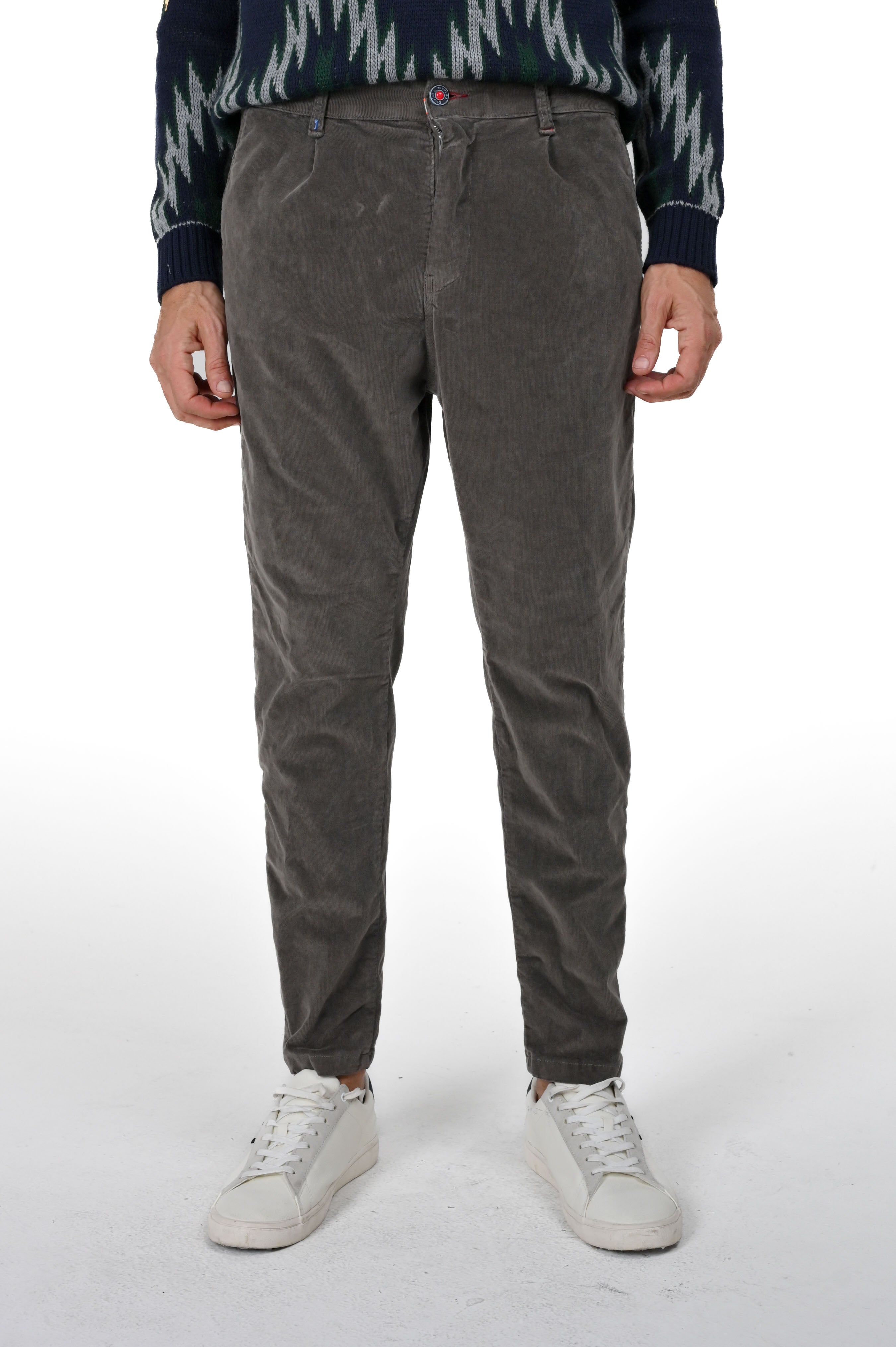 Pantaloni in velluto tapered New Private Jumbo grigio FW24/25