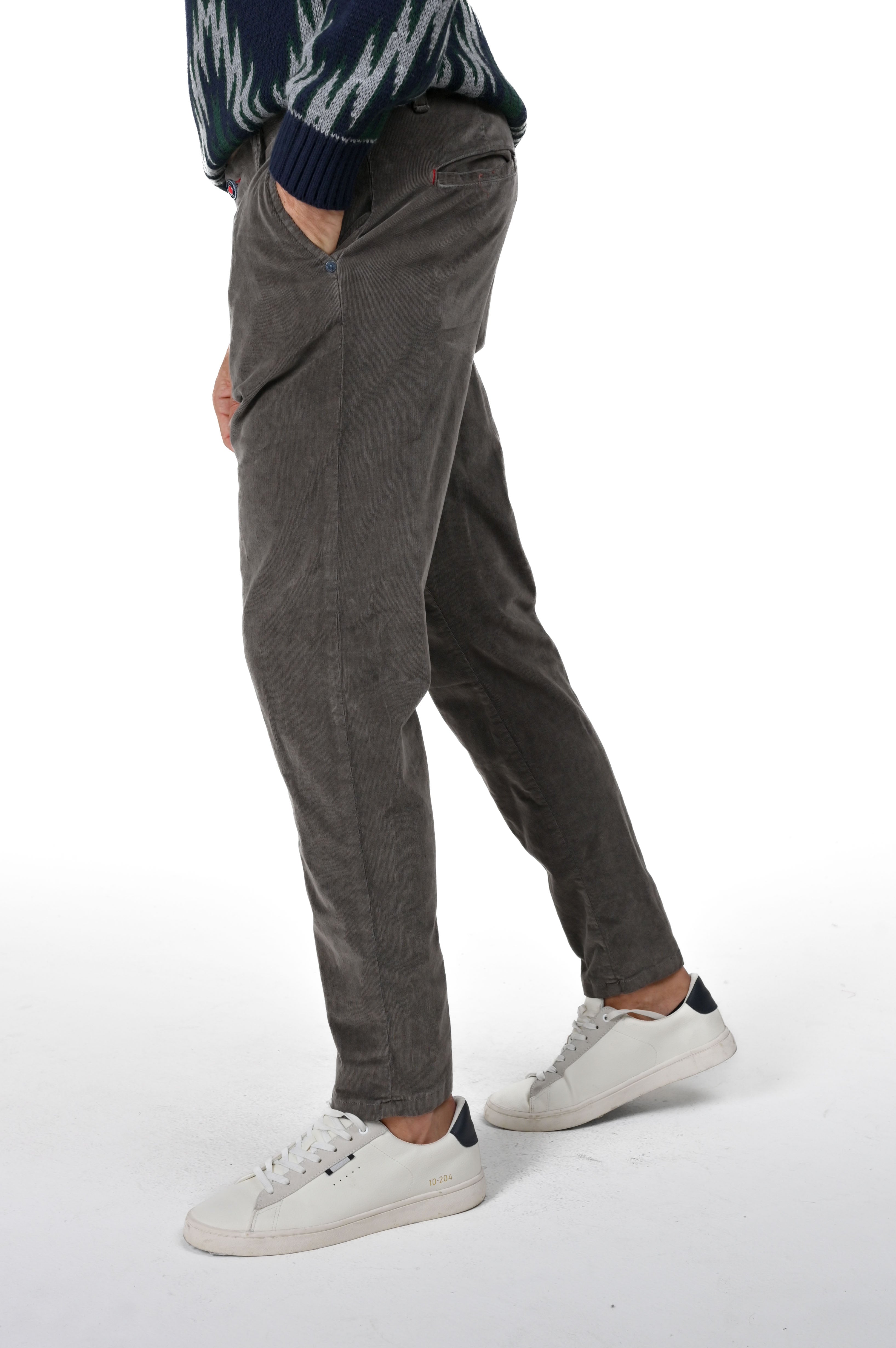 Pantaloni in velluto tapered New Private Jumbo grigio FW24/25