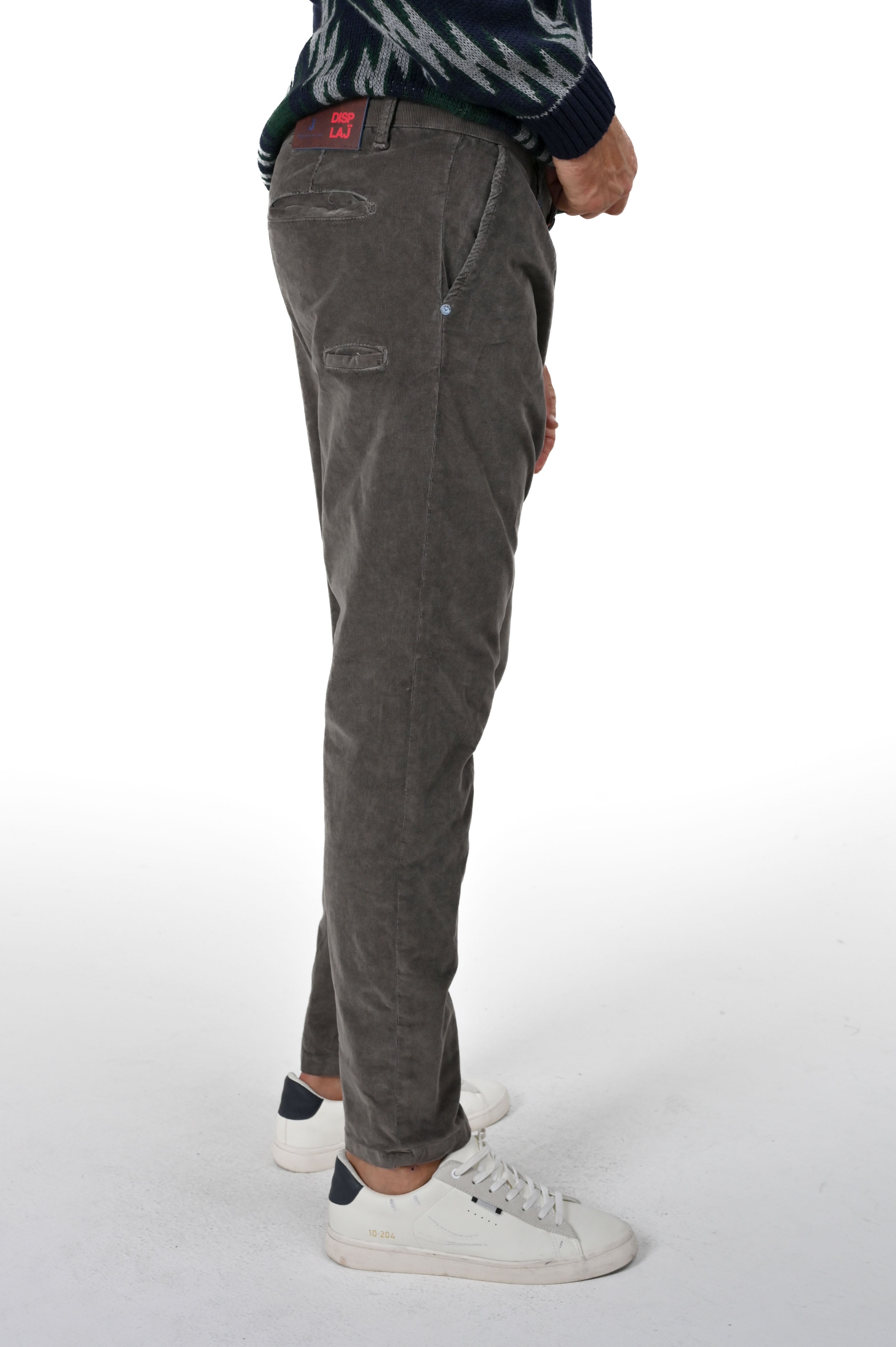 Pantaloni in velluto tapered New Private Jumbo grigio FW24/25