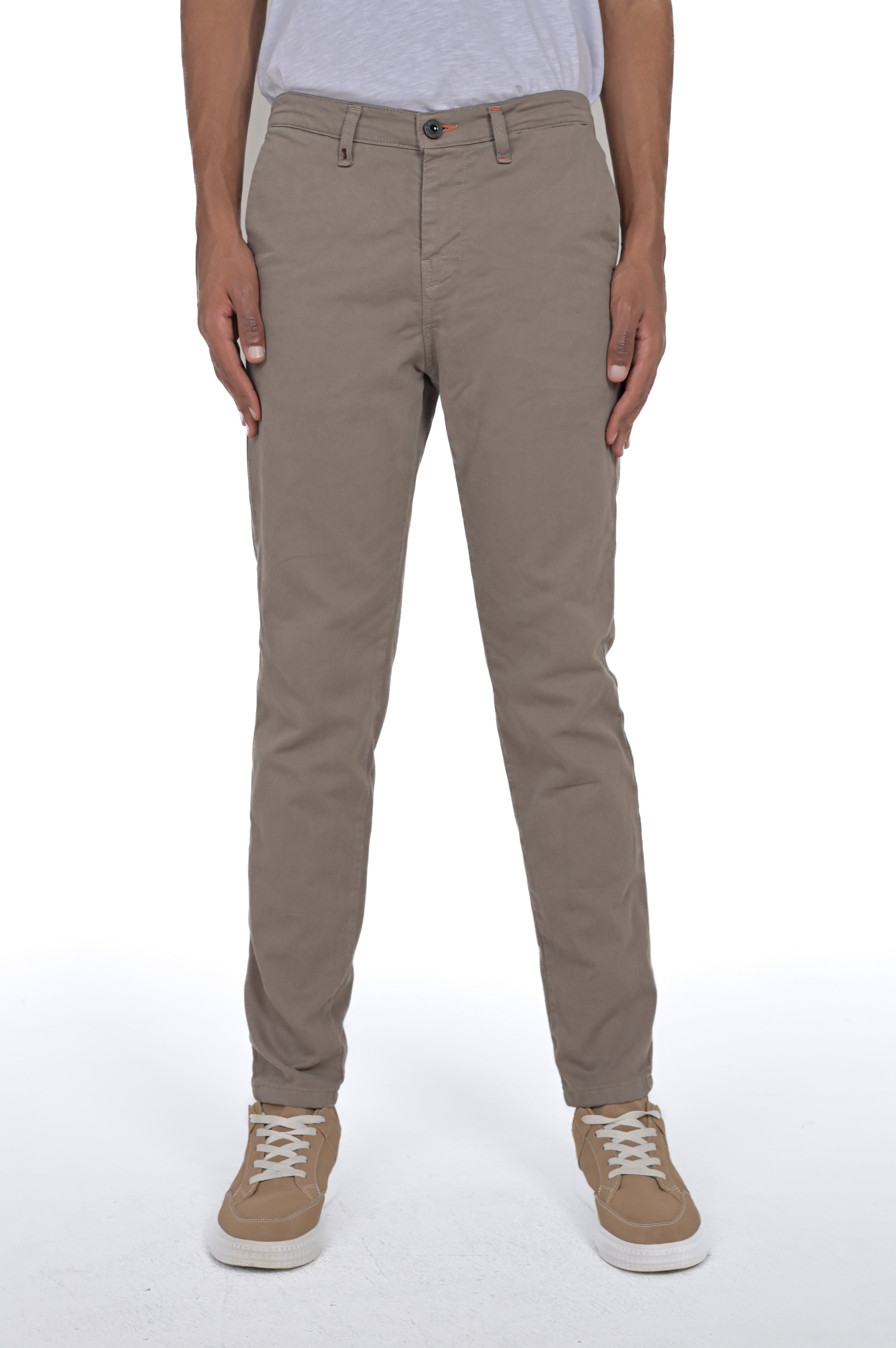 Pantaloni in cotone slim Sonic Kyle fango FW24/25