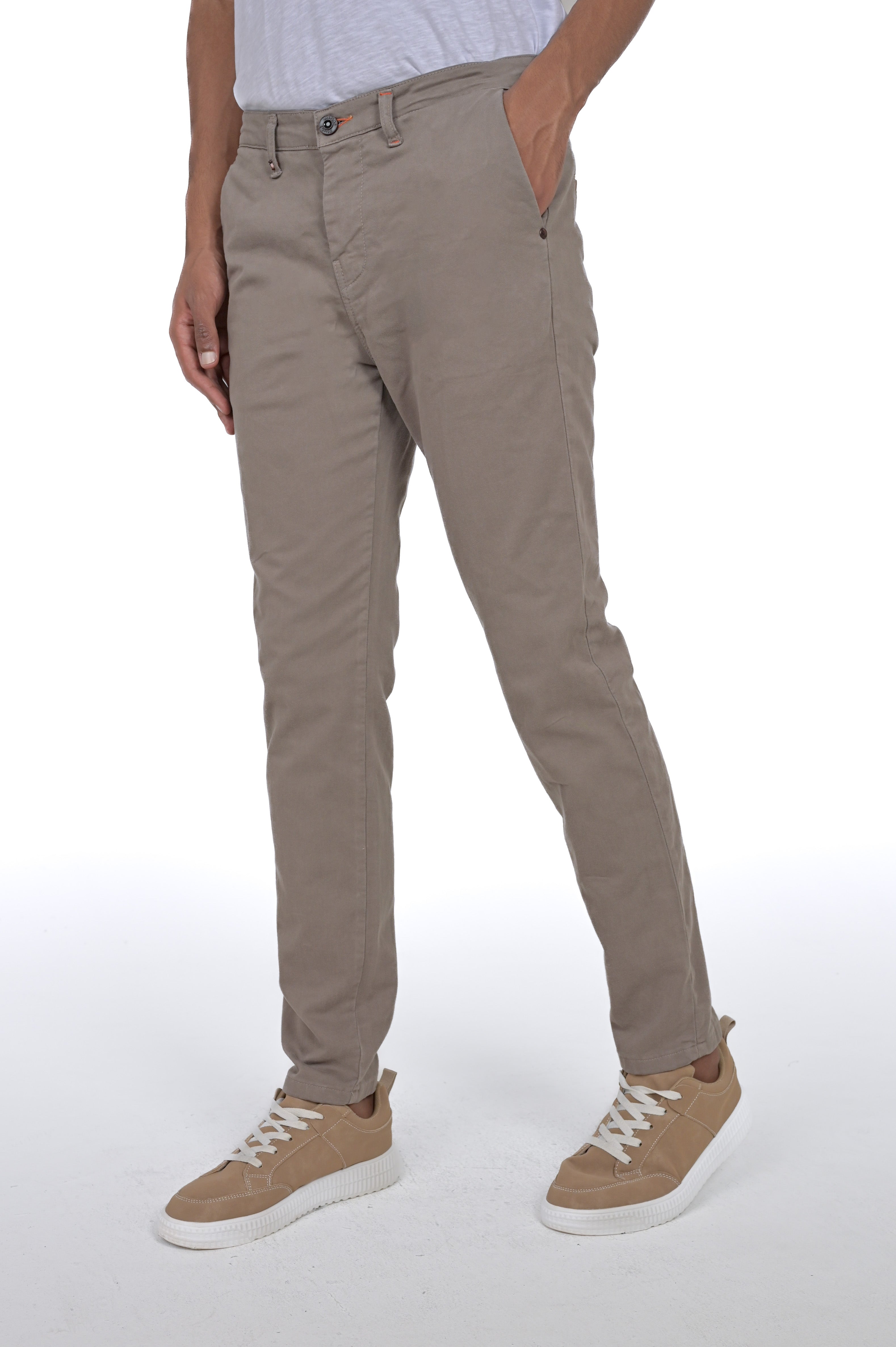 Pantaloni in cotone slim Sonic Kyle fango FW24/25