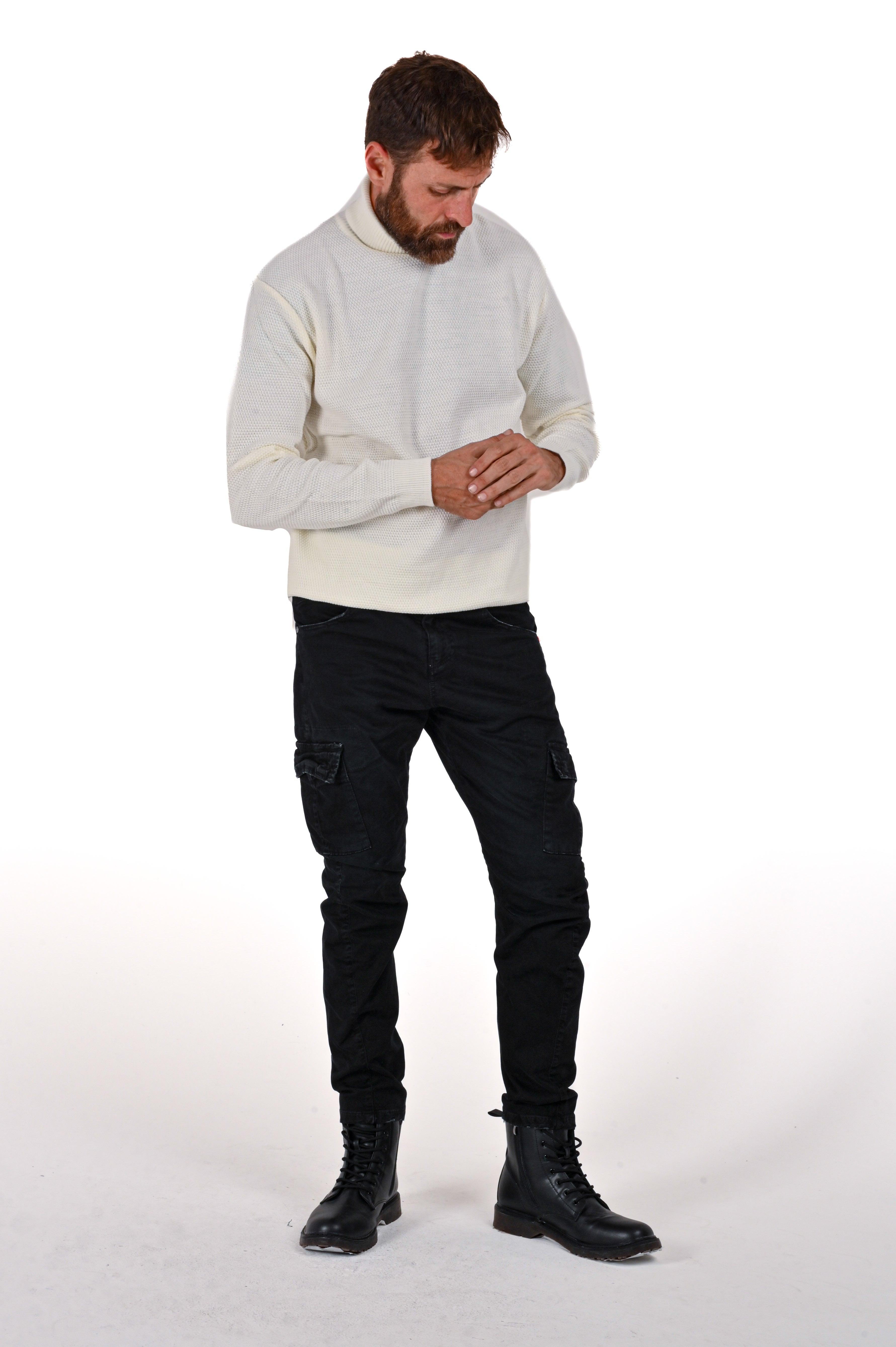 New Evolution Black Tapered Cotton Trousers FW24/25