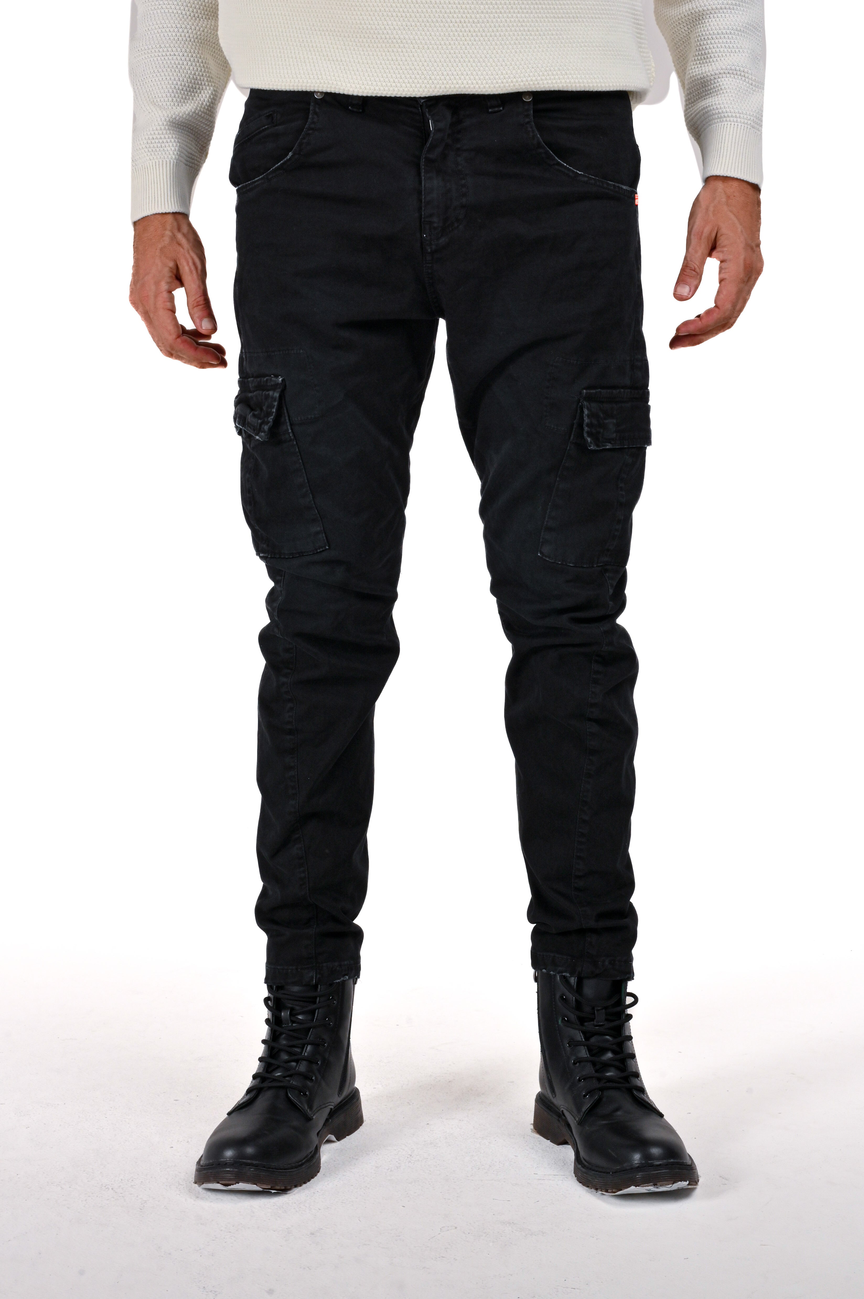 New Evolution Black Tapered Cotton Trousers FW24/25