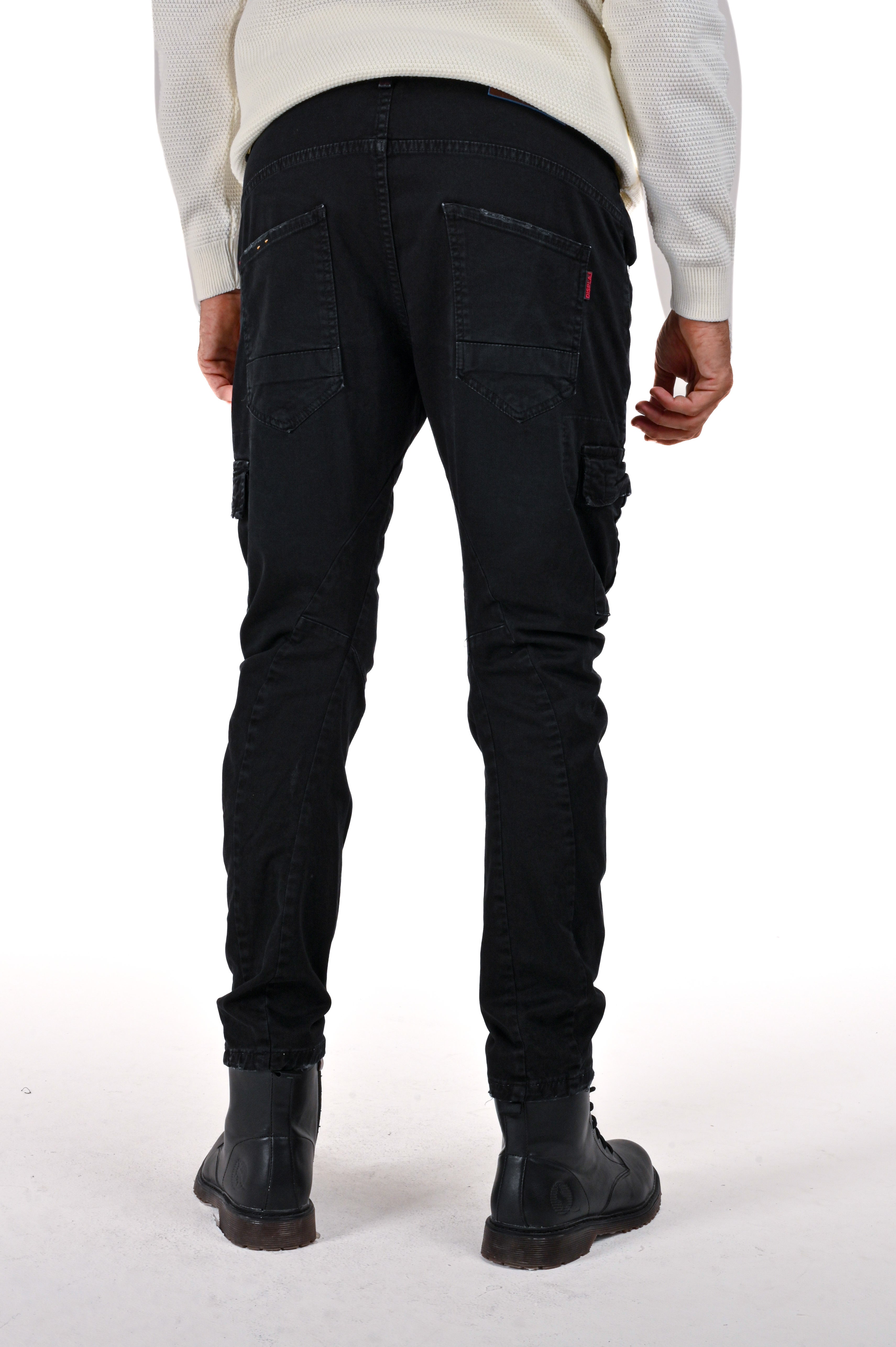 New Evolution Black Tapered Cotton Trousers FW24/25