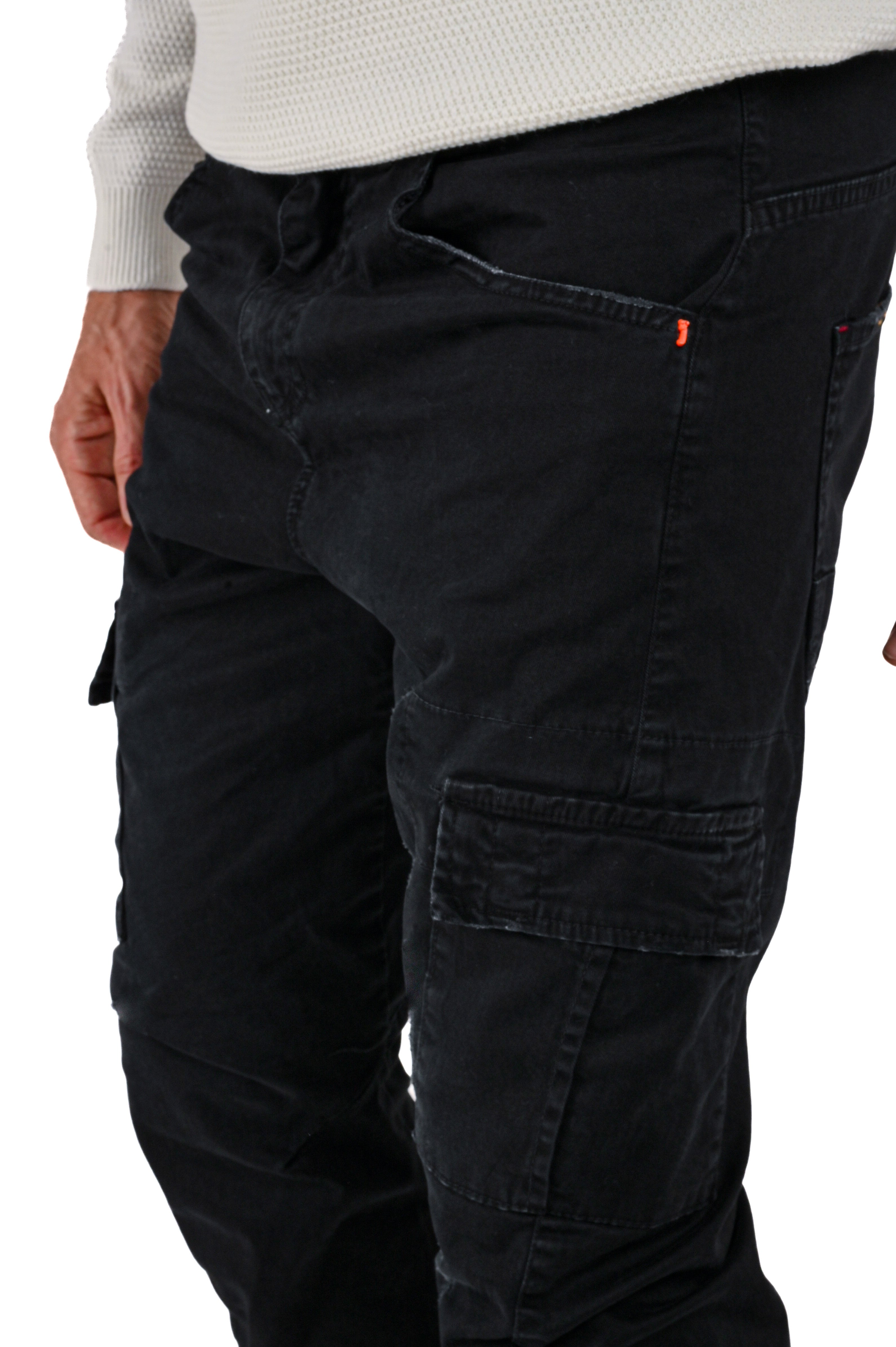 New Evolution Black Tapered Cotton Trousers FW24/25