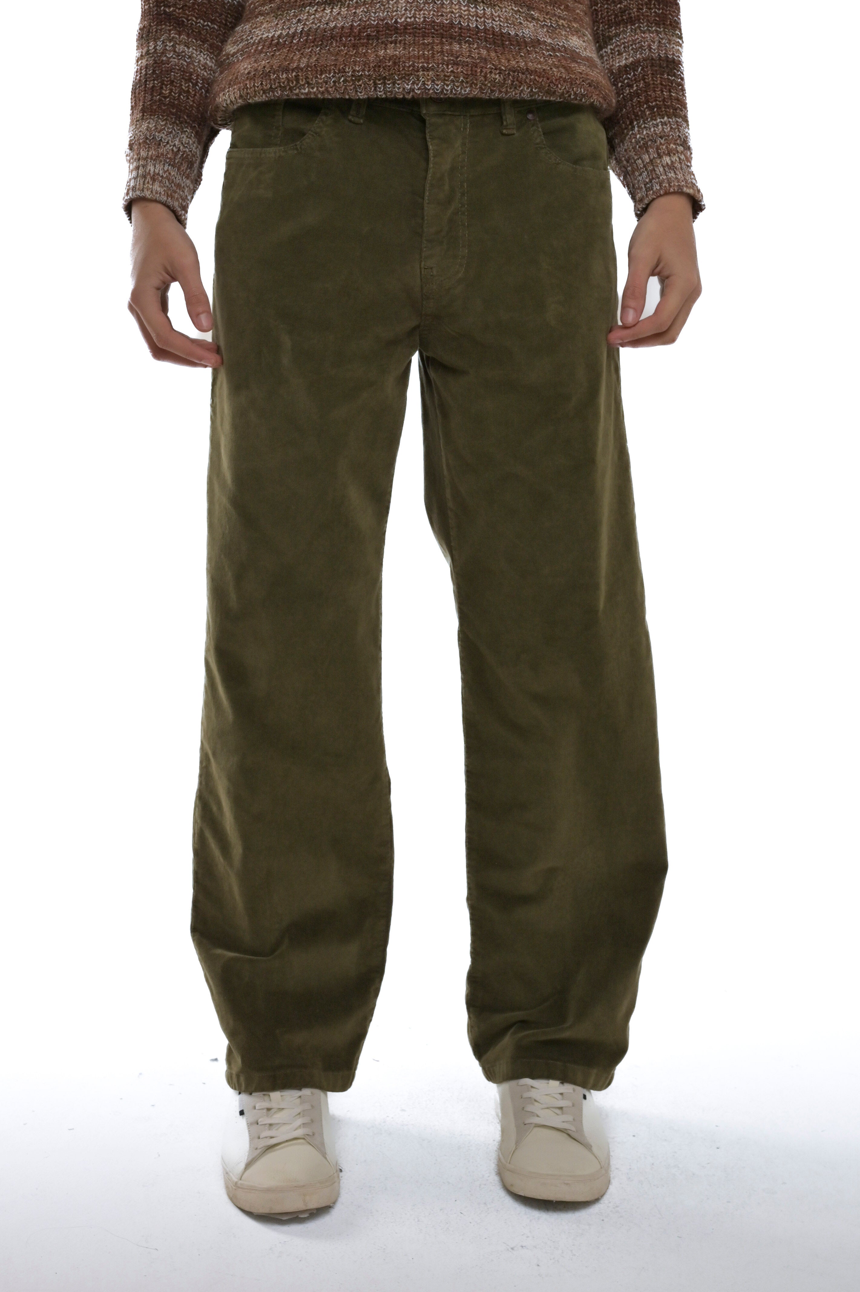 Pantaloni in velluto loose Dick  verde FW24/25