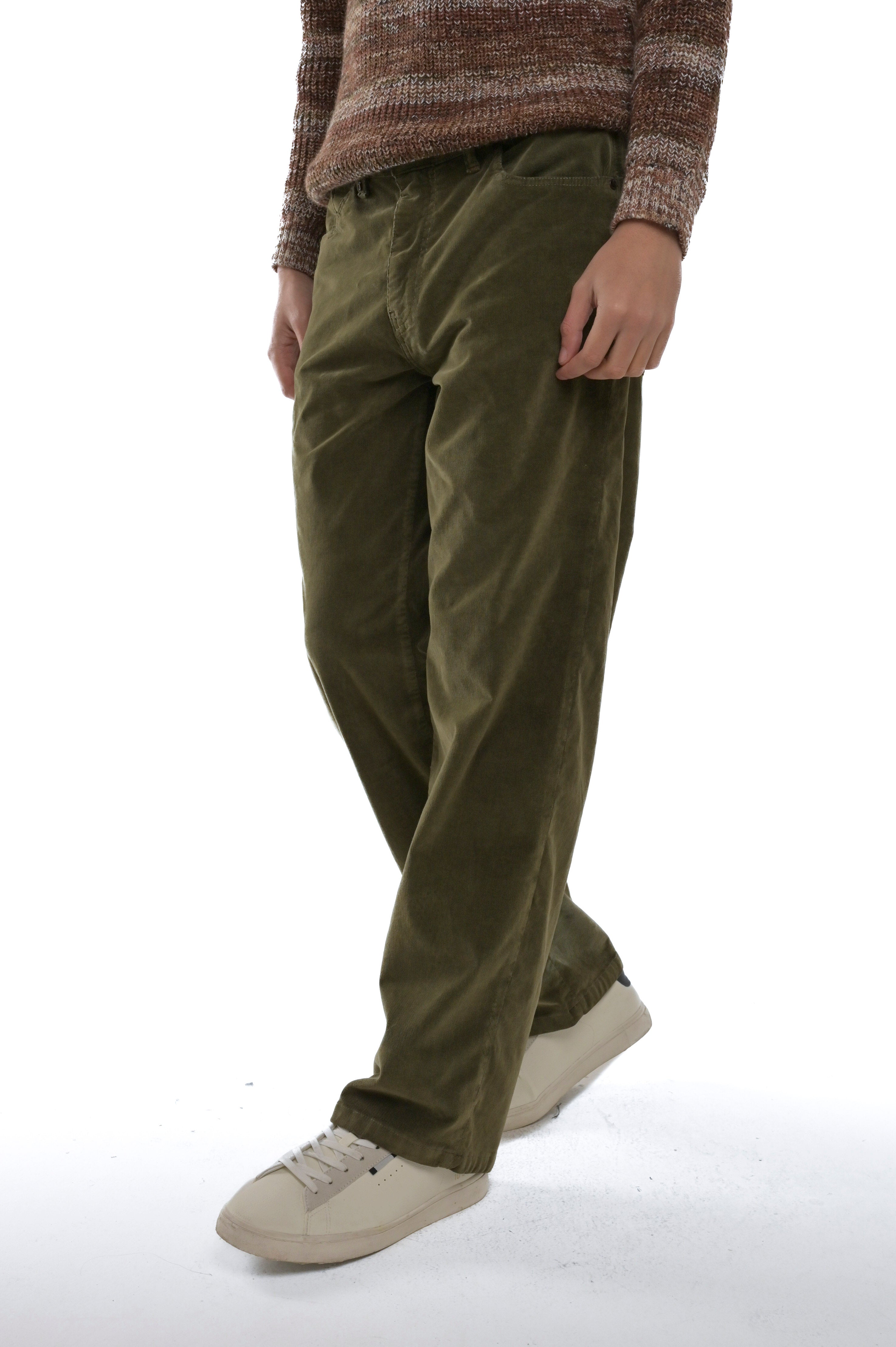 Pantaloni in velluto loose Dick  verde FW24/25