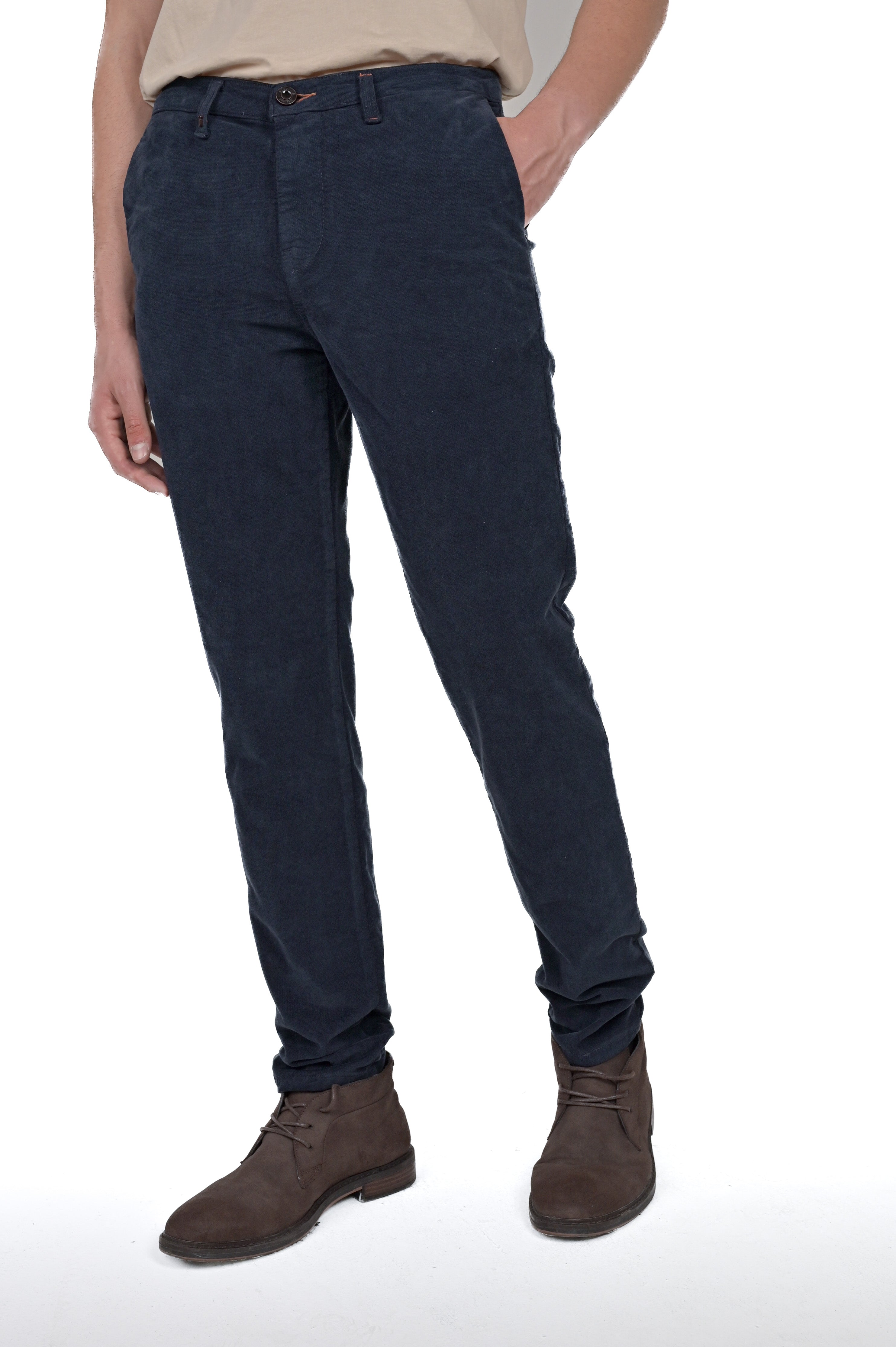 Pantaloni in velluto slim Sonic Smoth blu FW24/25