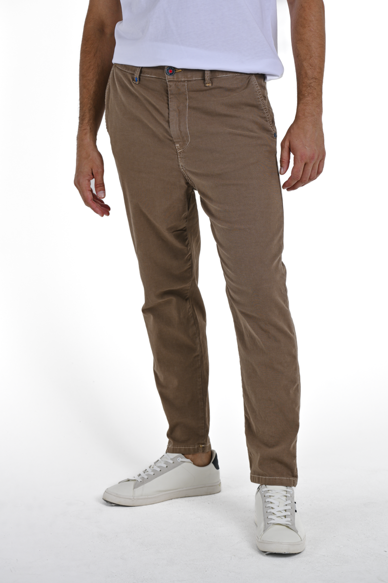 Groove Scilla Beige Slim Cotton Trousers SS24