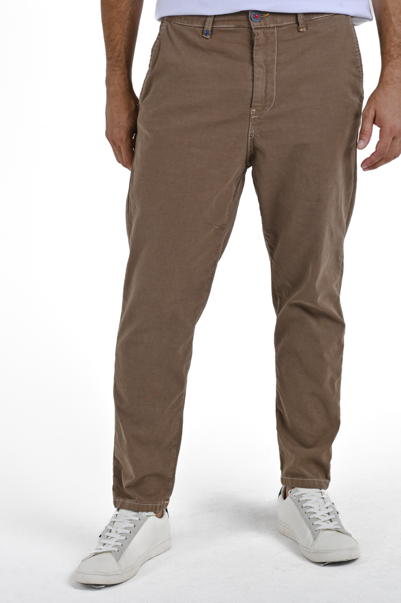 Pantaloni in cotone slim Groove Scilla Beige SS24