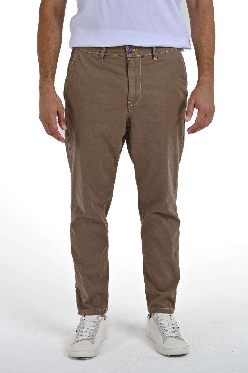 Groove Scilla Beige Slim Cotton Trousers SS24