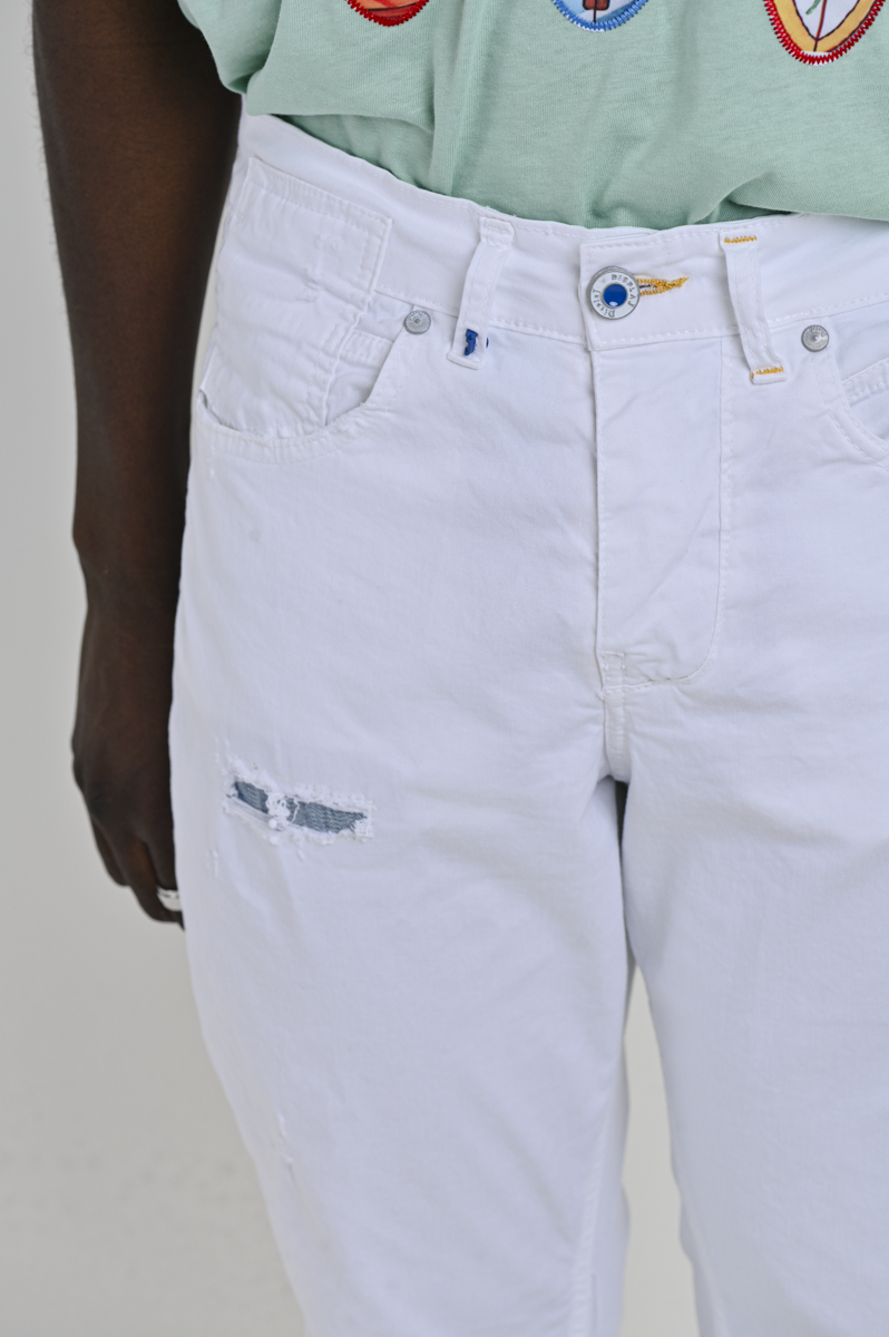 Kron AM3 White Tapered Cotton Pants SS24