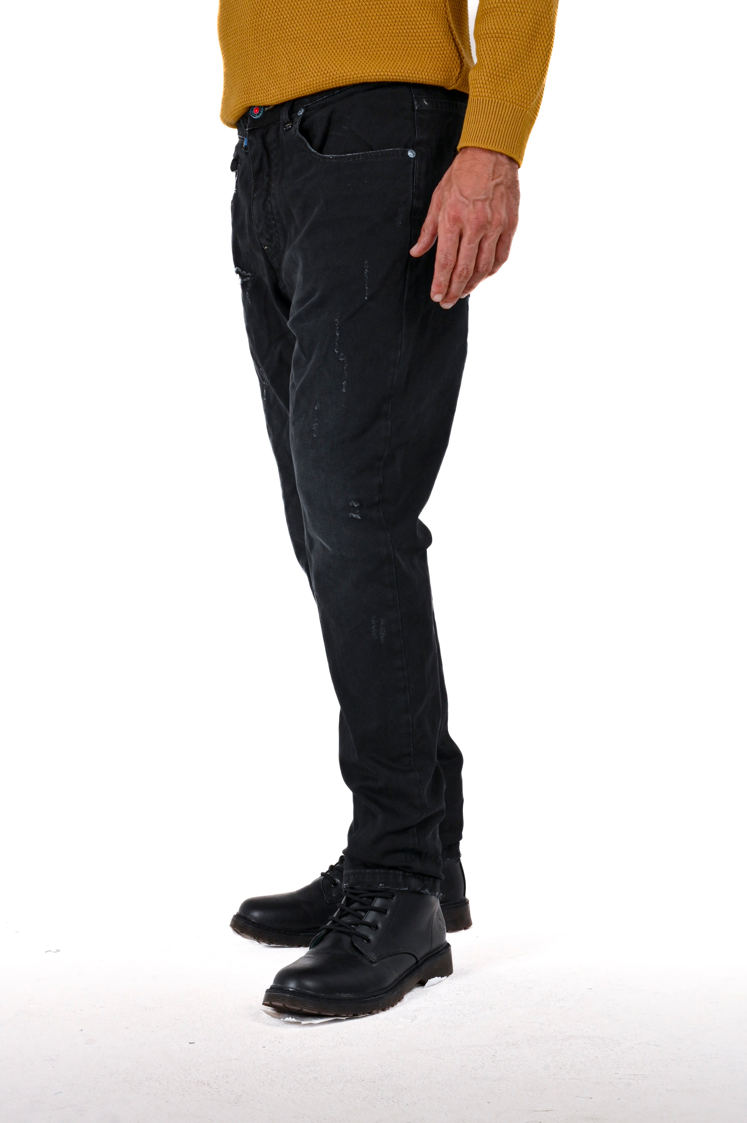 Pantaloni in cotone regular Kong M1 nero FW24/25