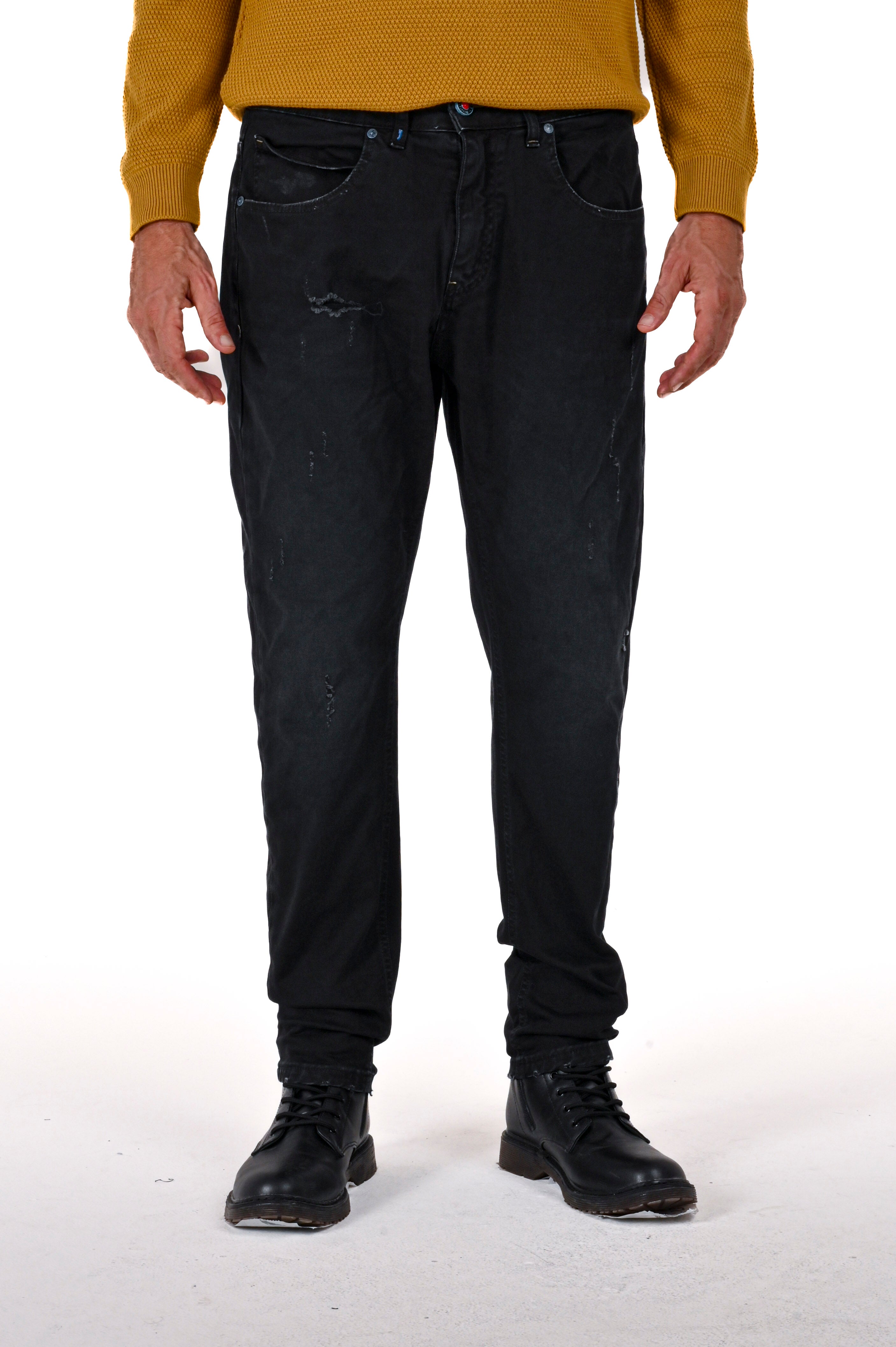 Pantaloni in cotone regular Kong M1 nero FW24/25