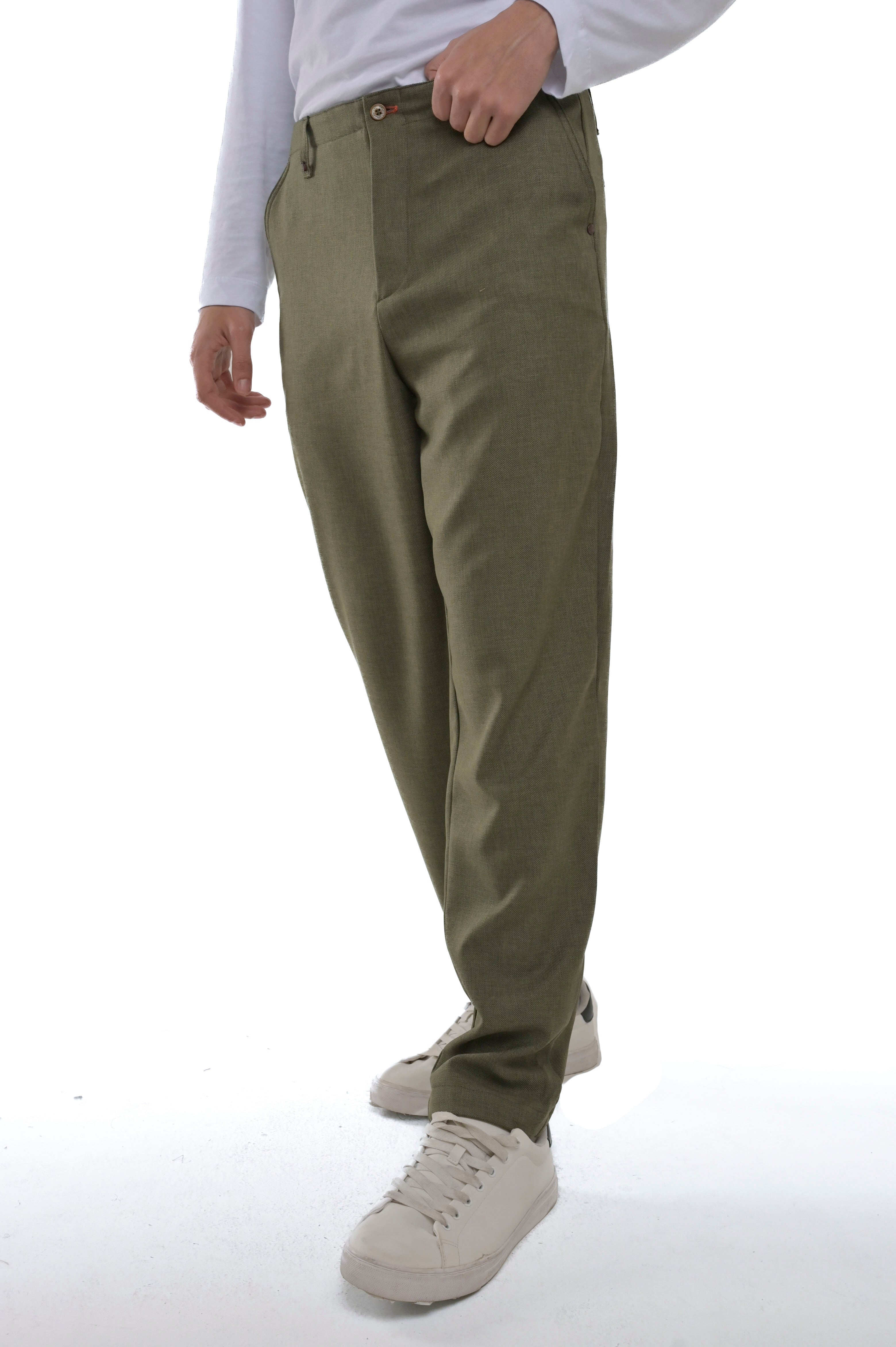 Pantaloni classici loose Ball Caravella verde FW24/25