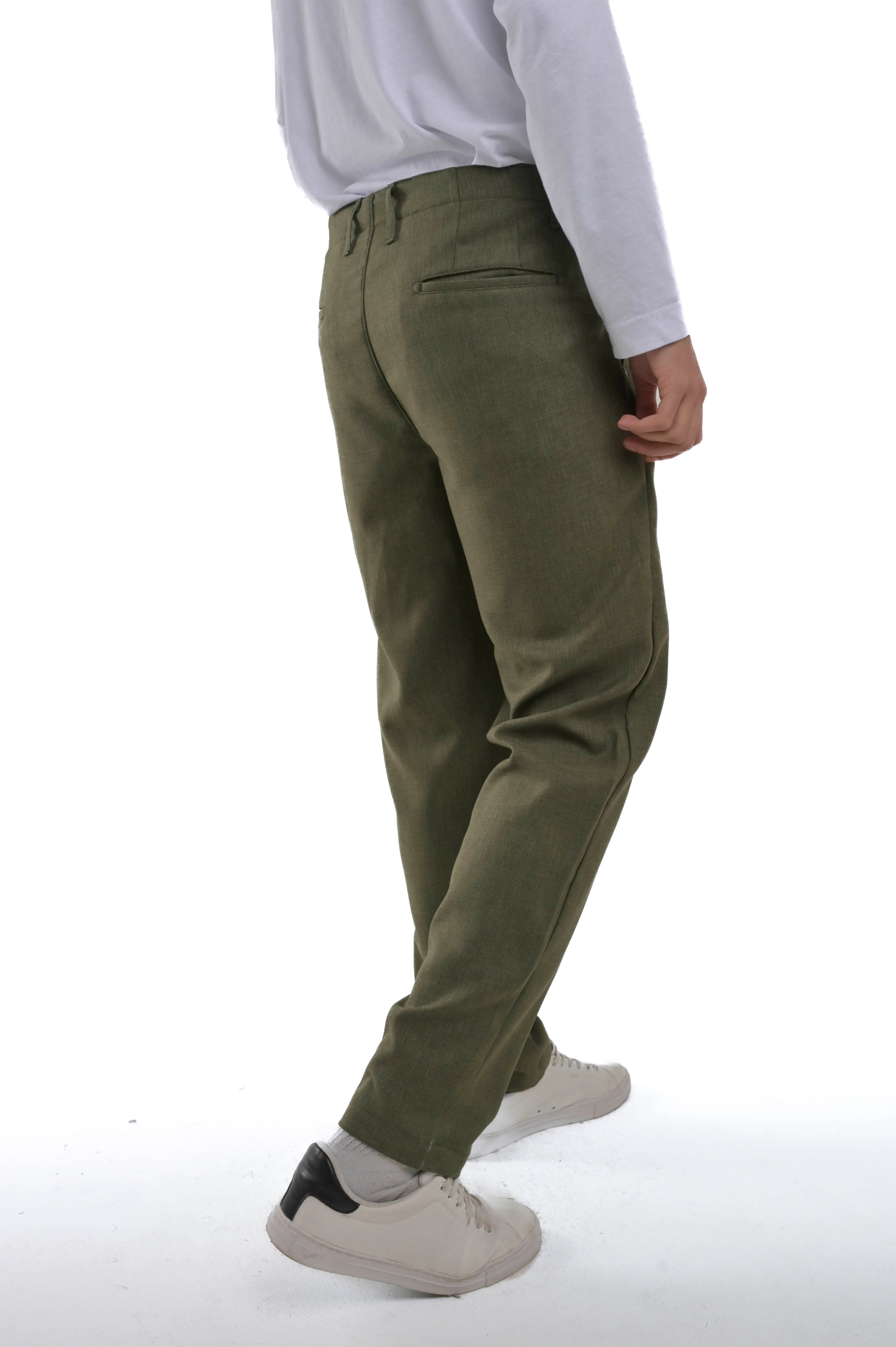 Pantaloni classici loose Ball Caravella verde FW24/25