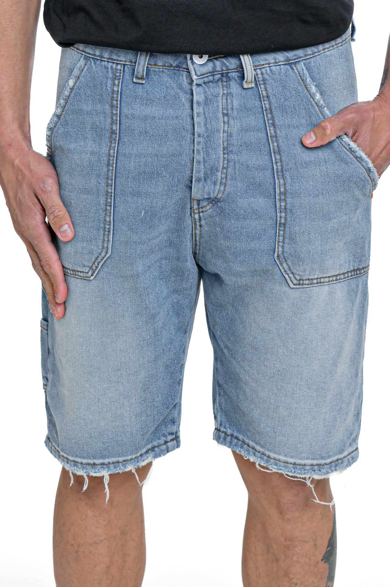 People PR114 loose denim Bermuda shorts