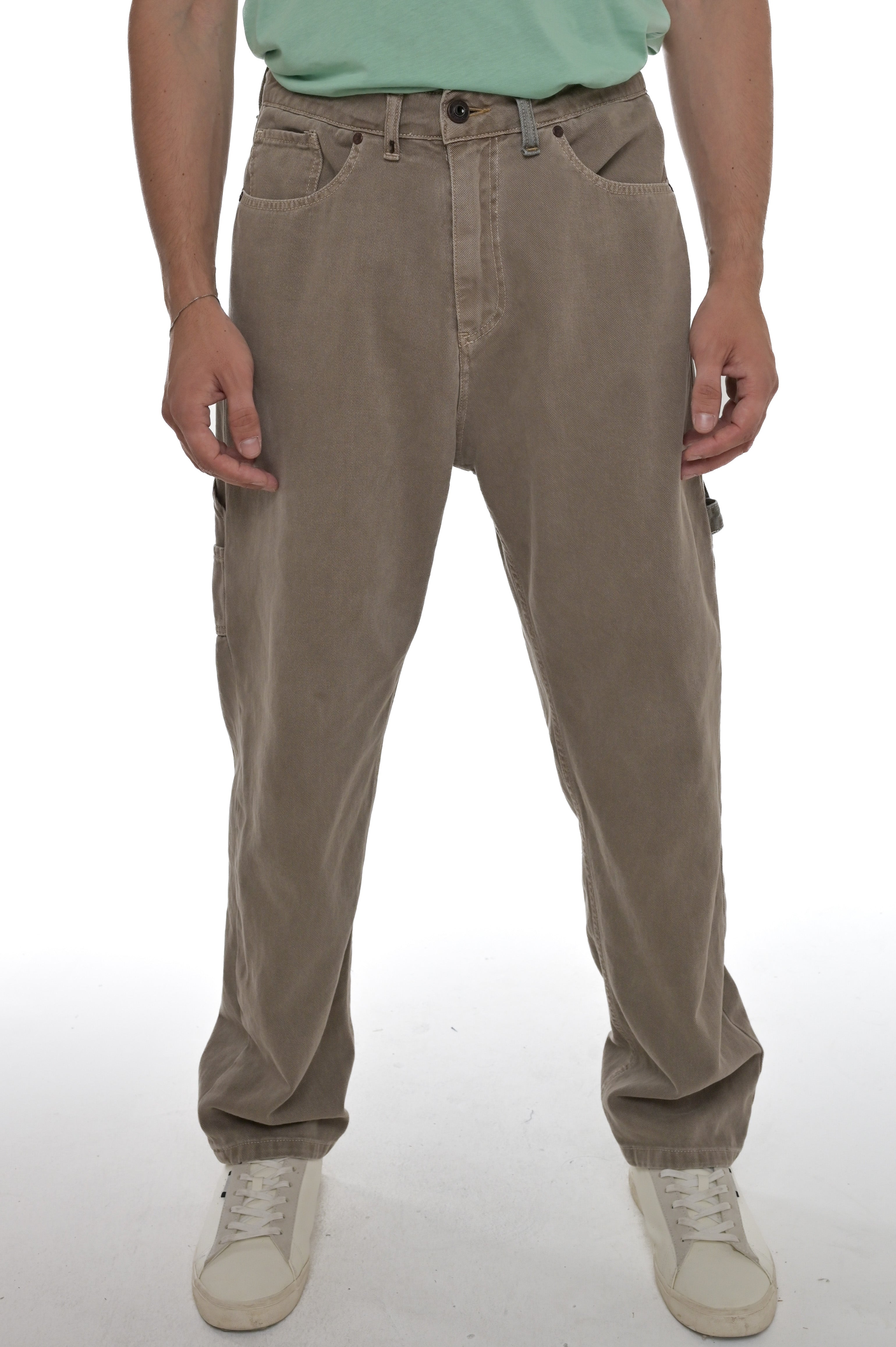 Pantaloni in cotone loose Google beige SS25