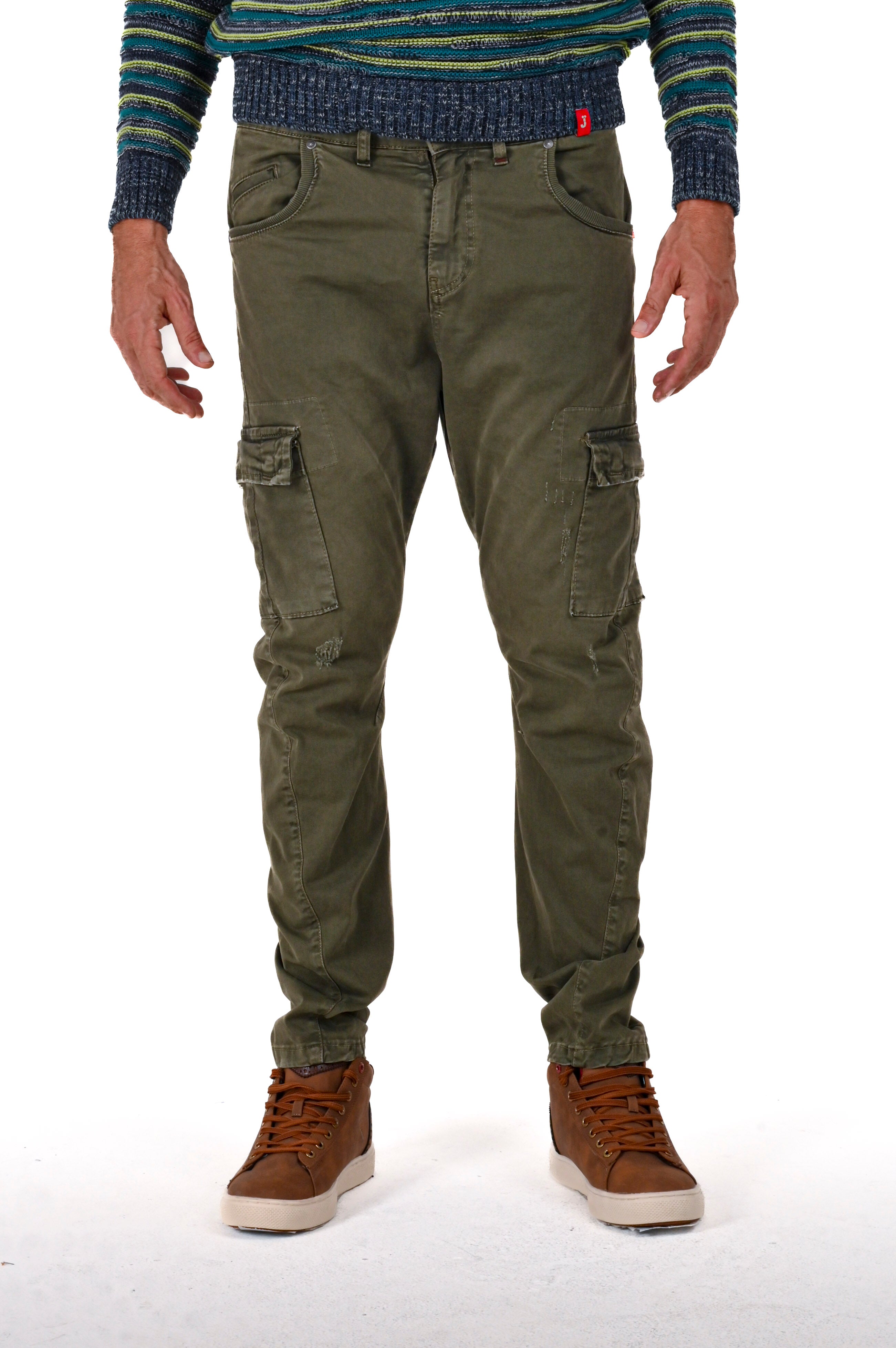 Pantaloni in cotone tapered New Evolution verde FW24/25