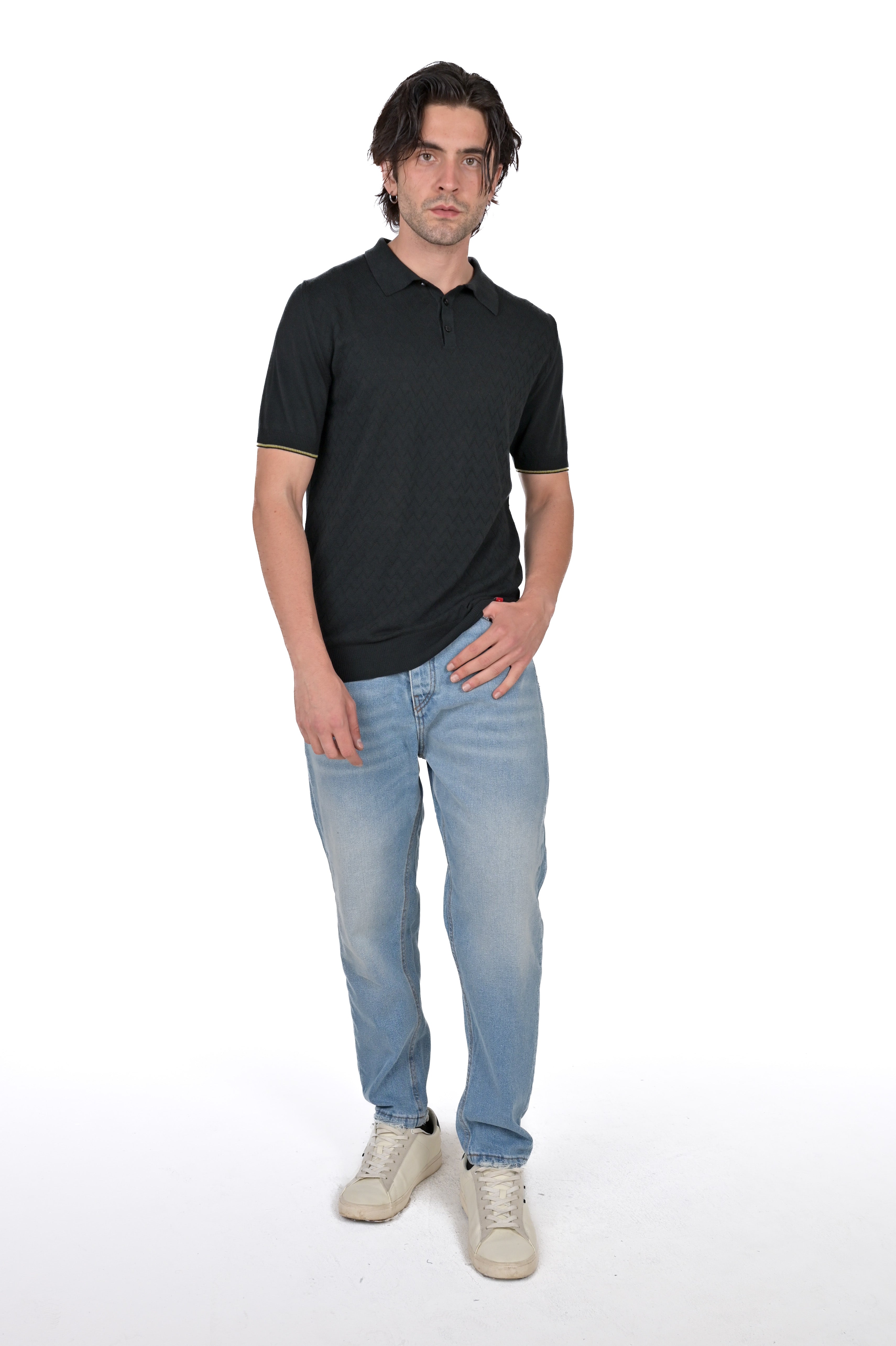 Regular polo shirt DS 2477 black SS24