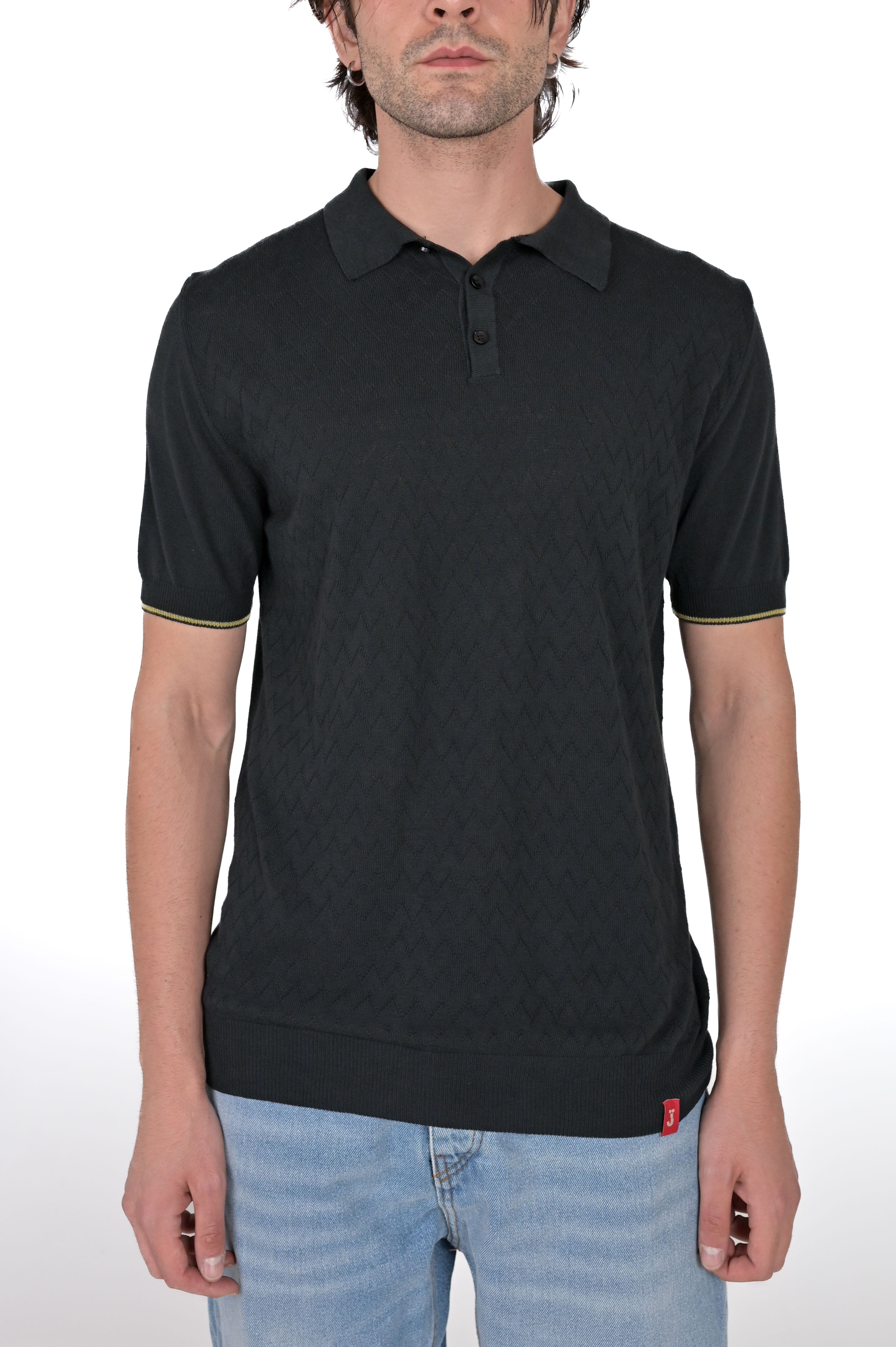 Polo regular DS 2477 nero SS24