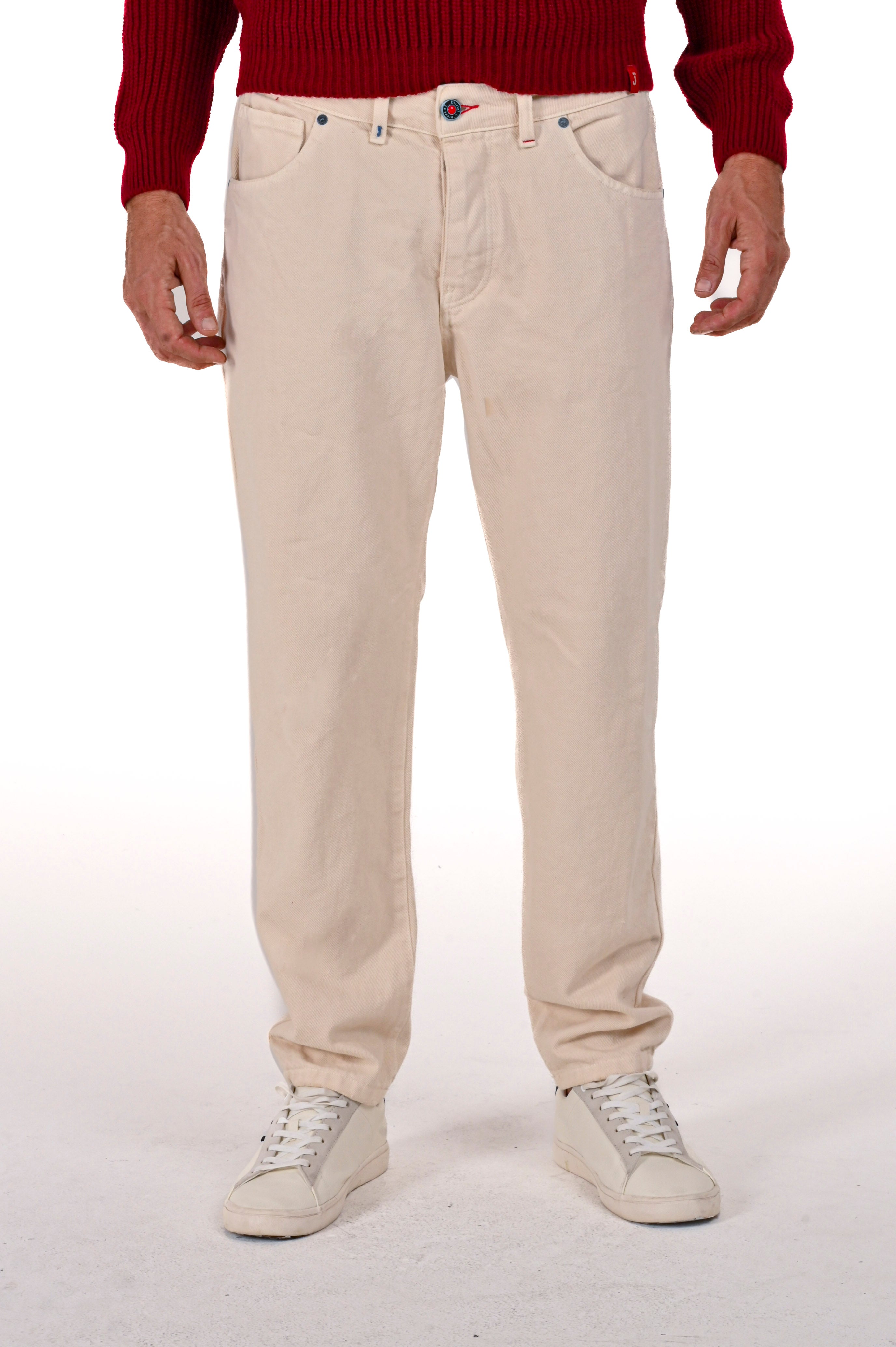 New Wolf Bull Cream Regular Cotton Trousers FW24/25