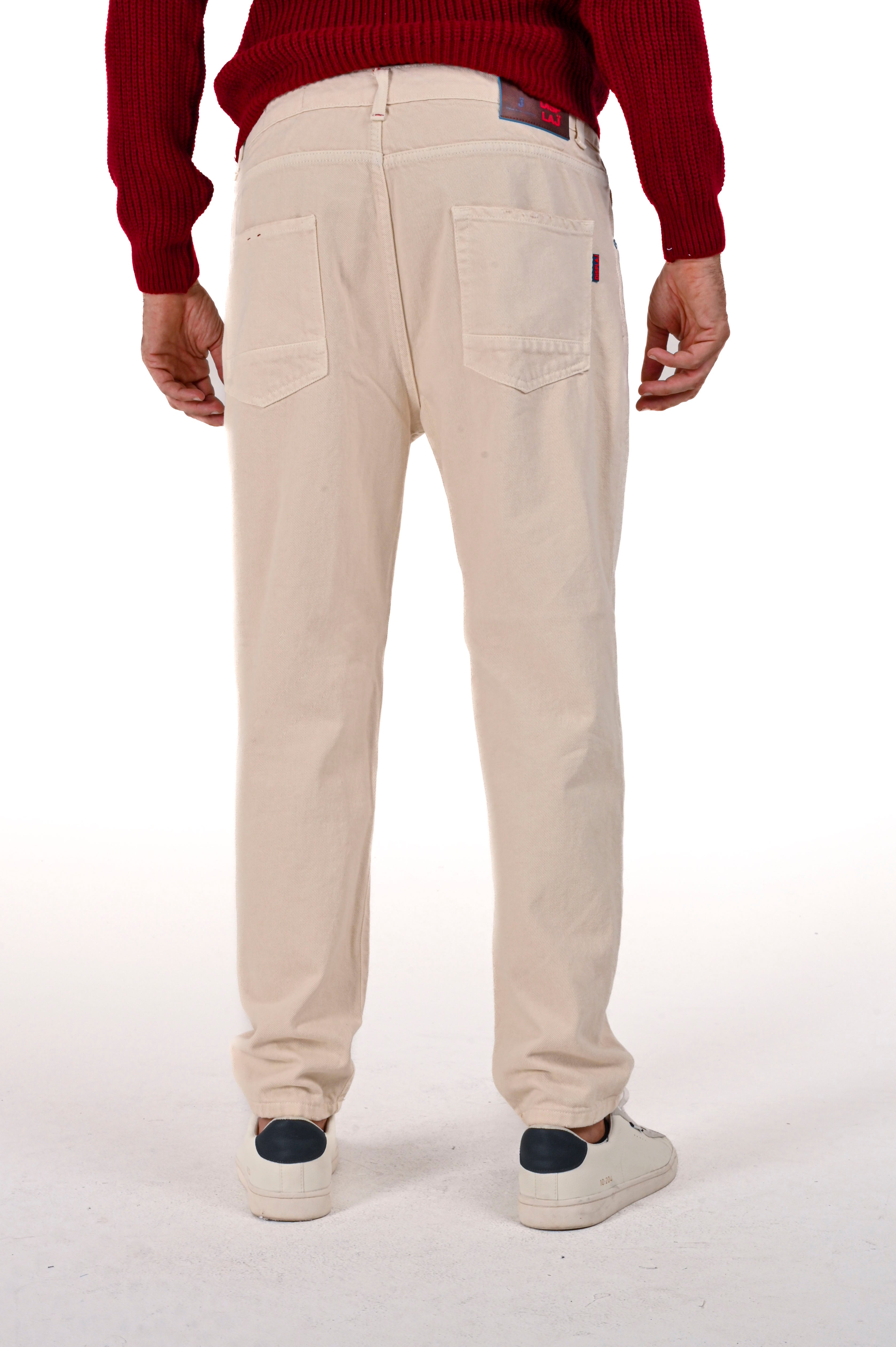 New Wolf Bull Cream Regular Cotton Trousers FW24/25