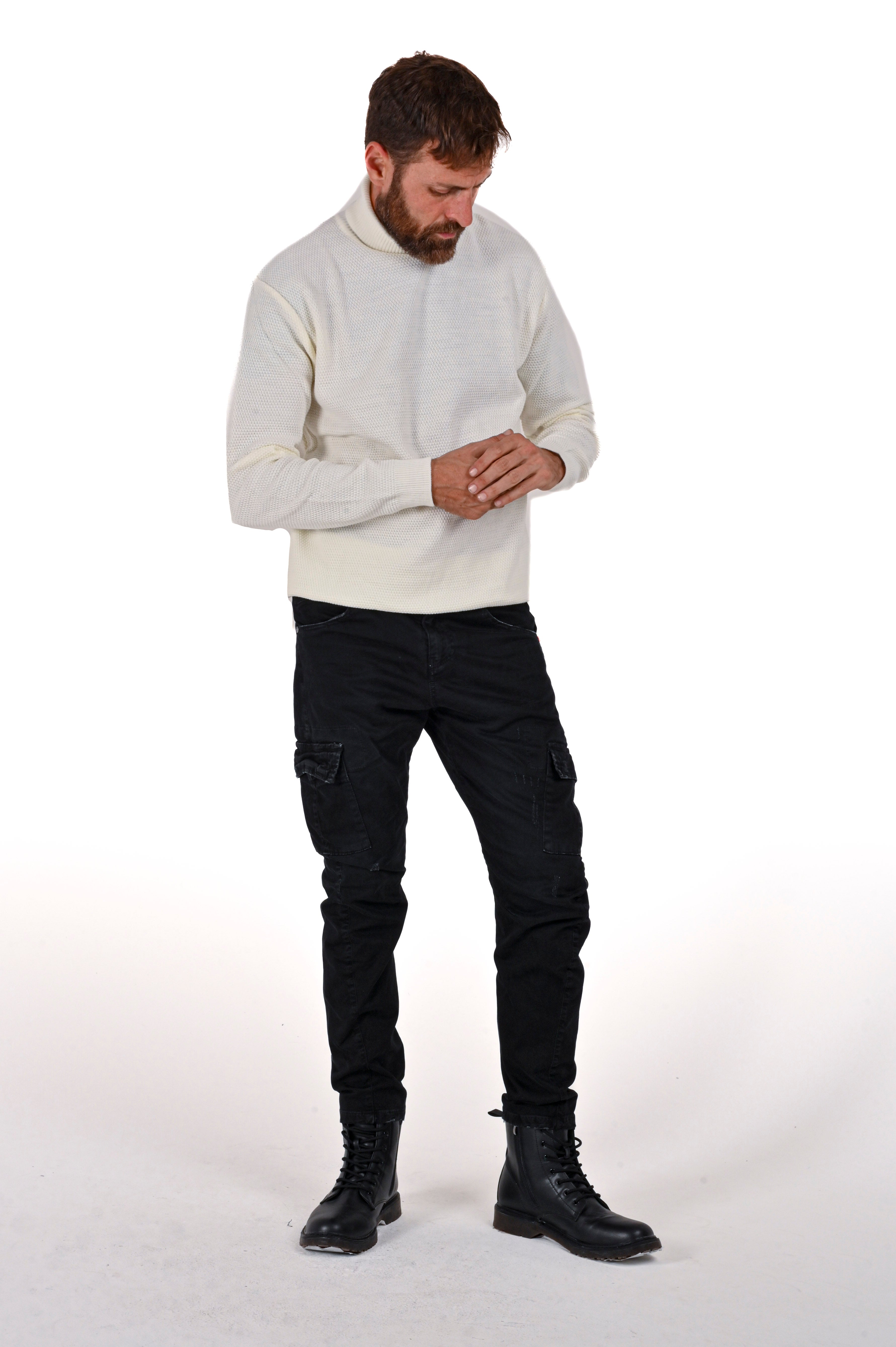 Pantaloni in cotone tapered New Evolution nero FW24/25